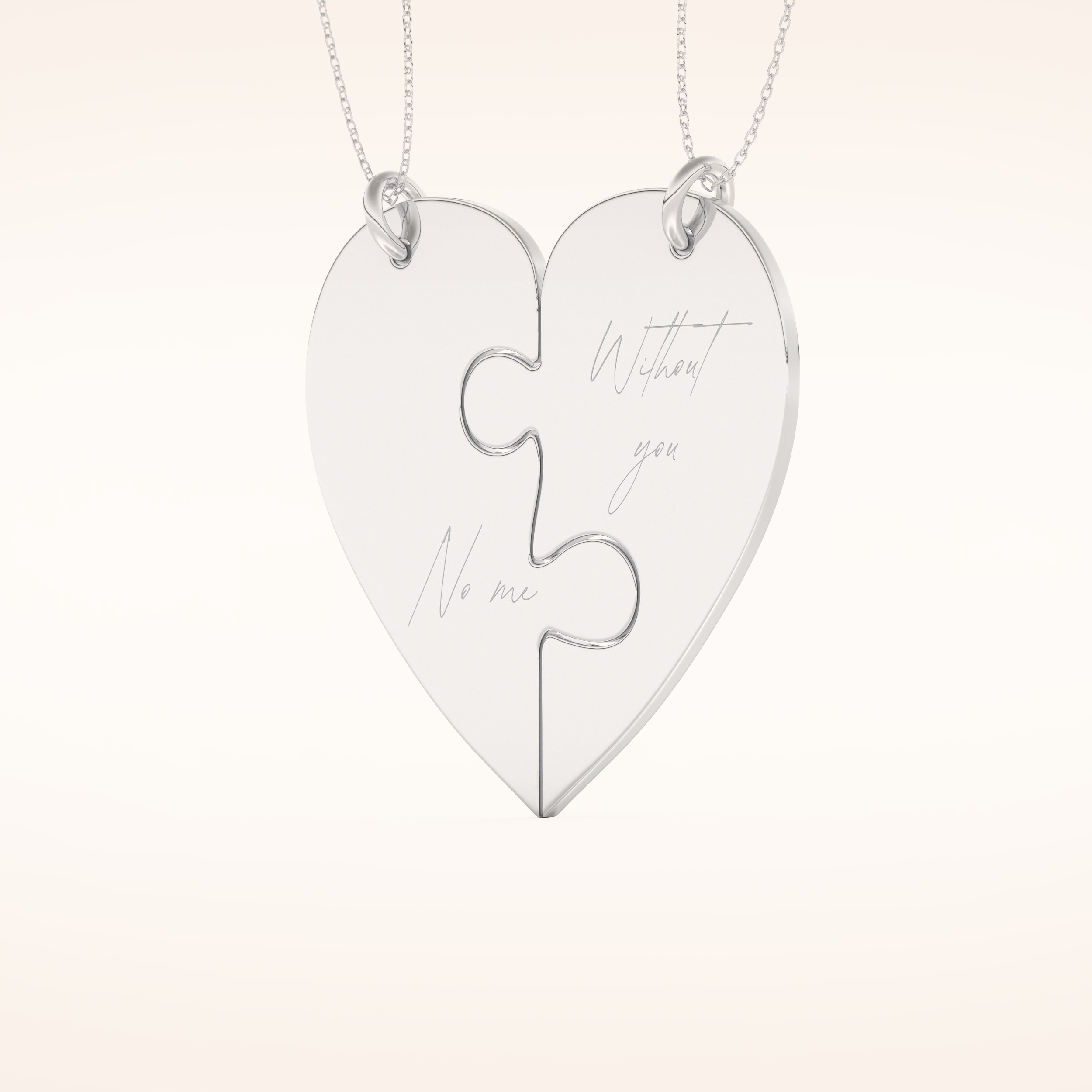 Custom Engraved Split Heart Pendant Necklace – Crafted with Meaning 2