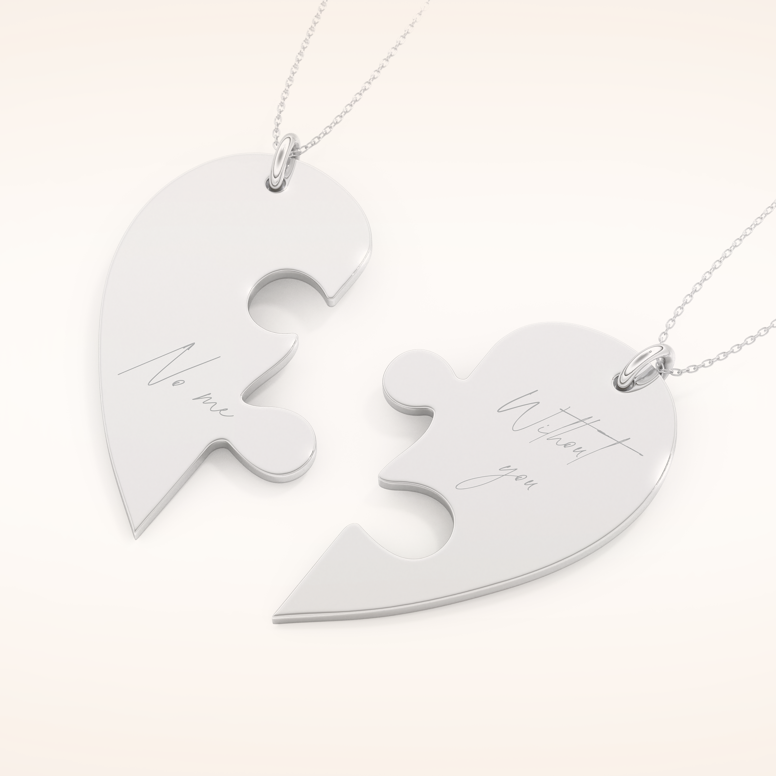 Custom Engraved Split Heart Pendant Necklace – Crafted with Meaning 5