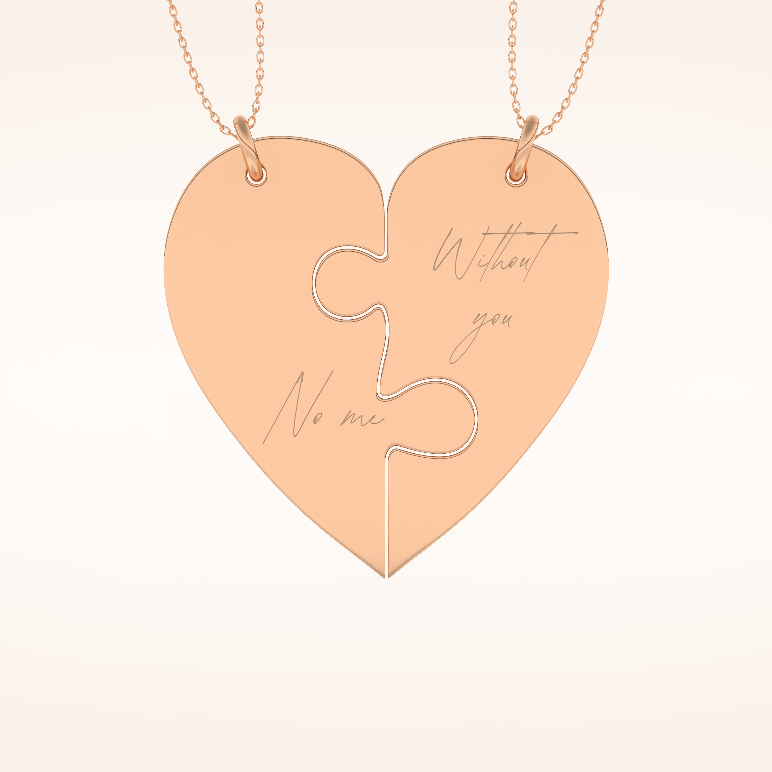 Custom Engraved Split Heart Pendant Necklace – Crafted with Meaning 15