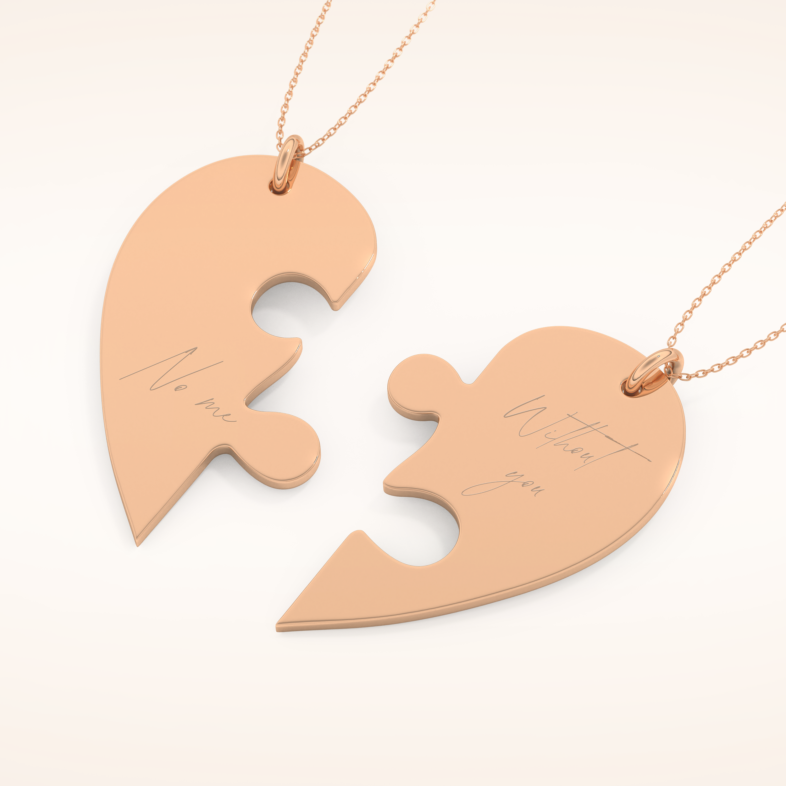 Custom Engraved Split Heart Pendant Necklace – Crafted with Meaning 19