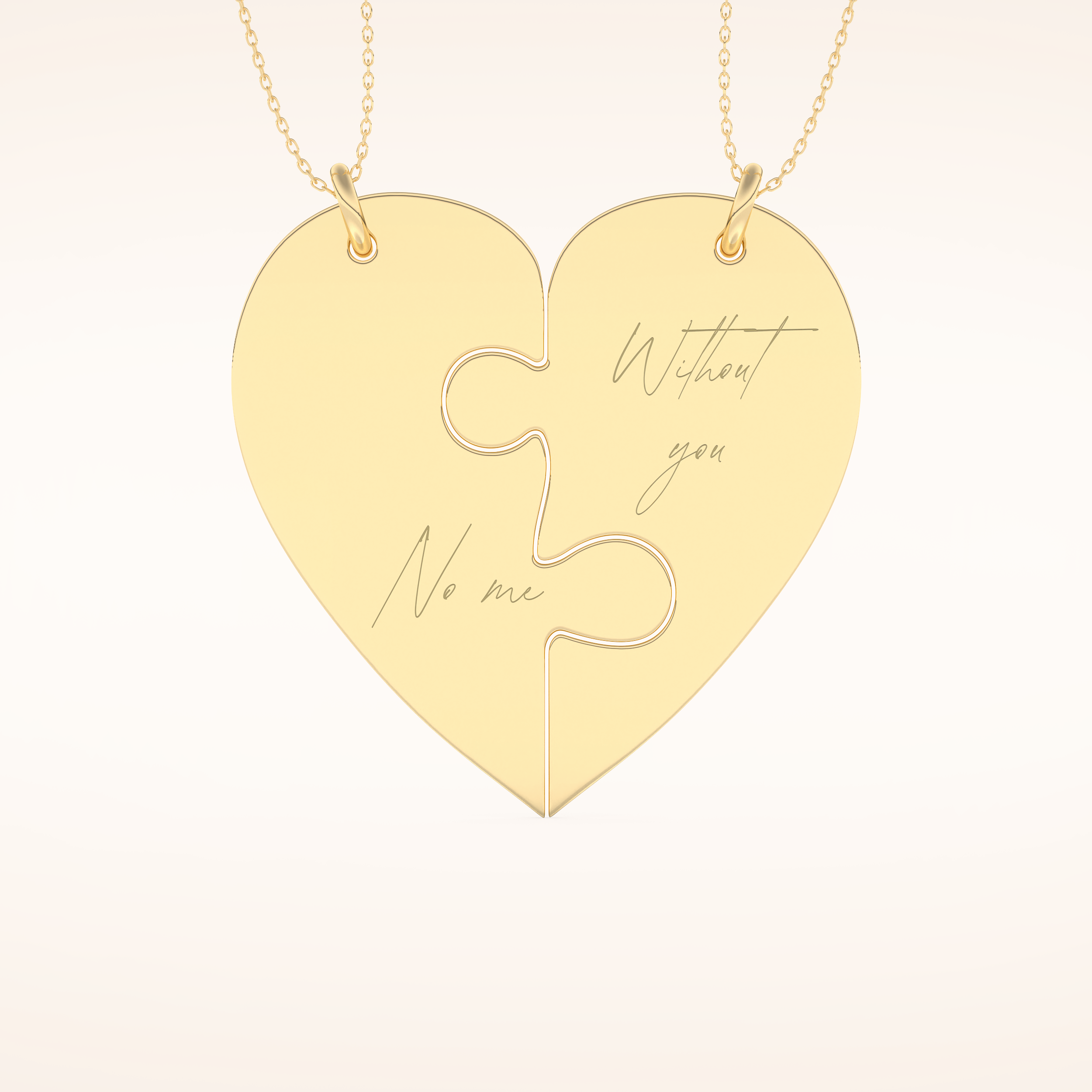 Custom Engraved Split Heart Pendant Necklace – Crafted with Meaning 6