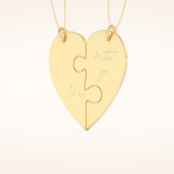 Custom Engraved Split Heart Pendant Necklace – Crafted with Meaning 7
