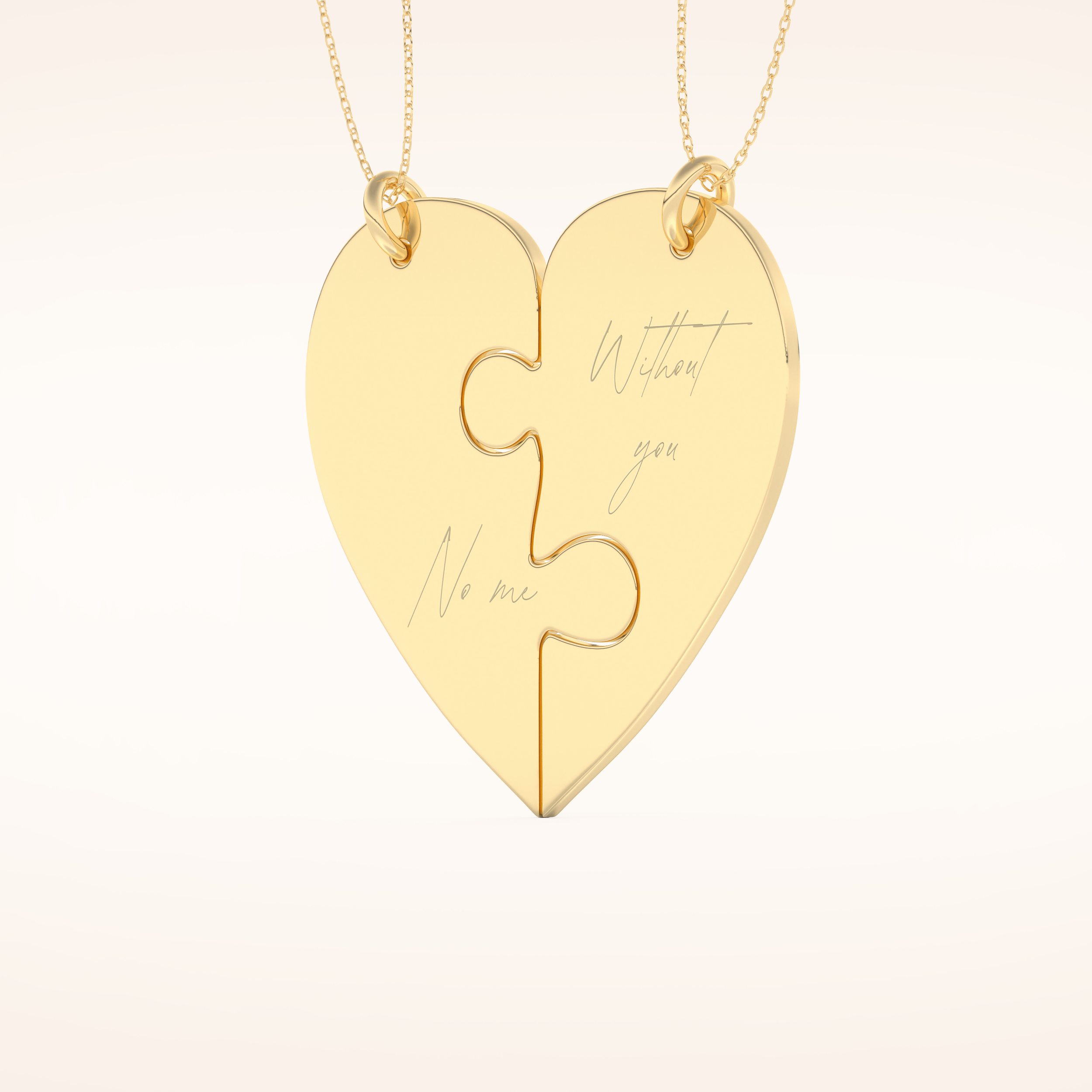 Custom Engraved Split Heart Pendant Necklace – Crafted with Meaning 7