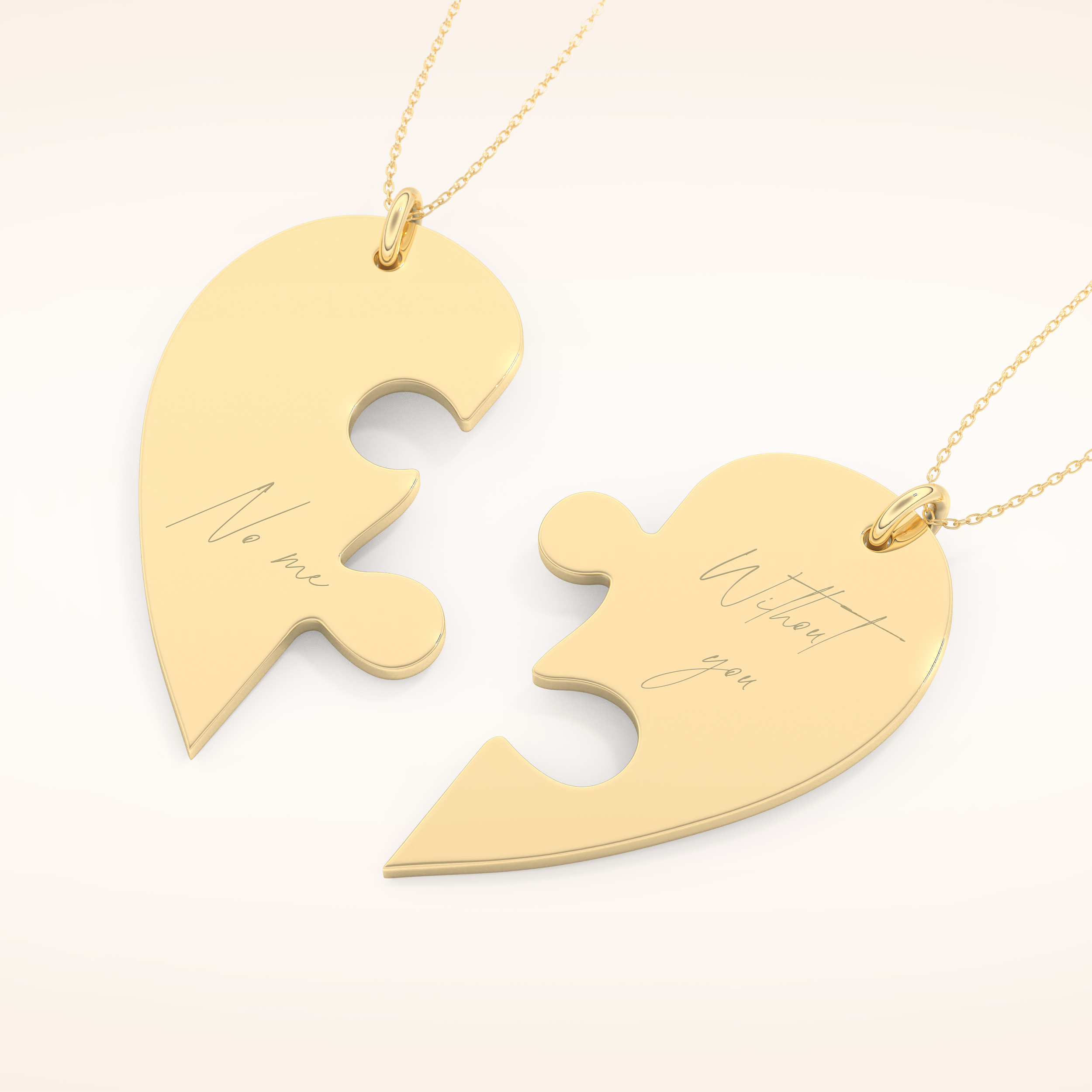 Custom Engraved Split Heart Pendant Necklace – Crafted with Meaning 9