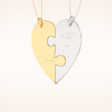 Custom Engraved Split Heart Pendant Necklace – Crafted with Meaning 11