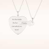 Custom Heart and Key Matching Necklace Set – Crafted with Meaning 1