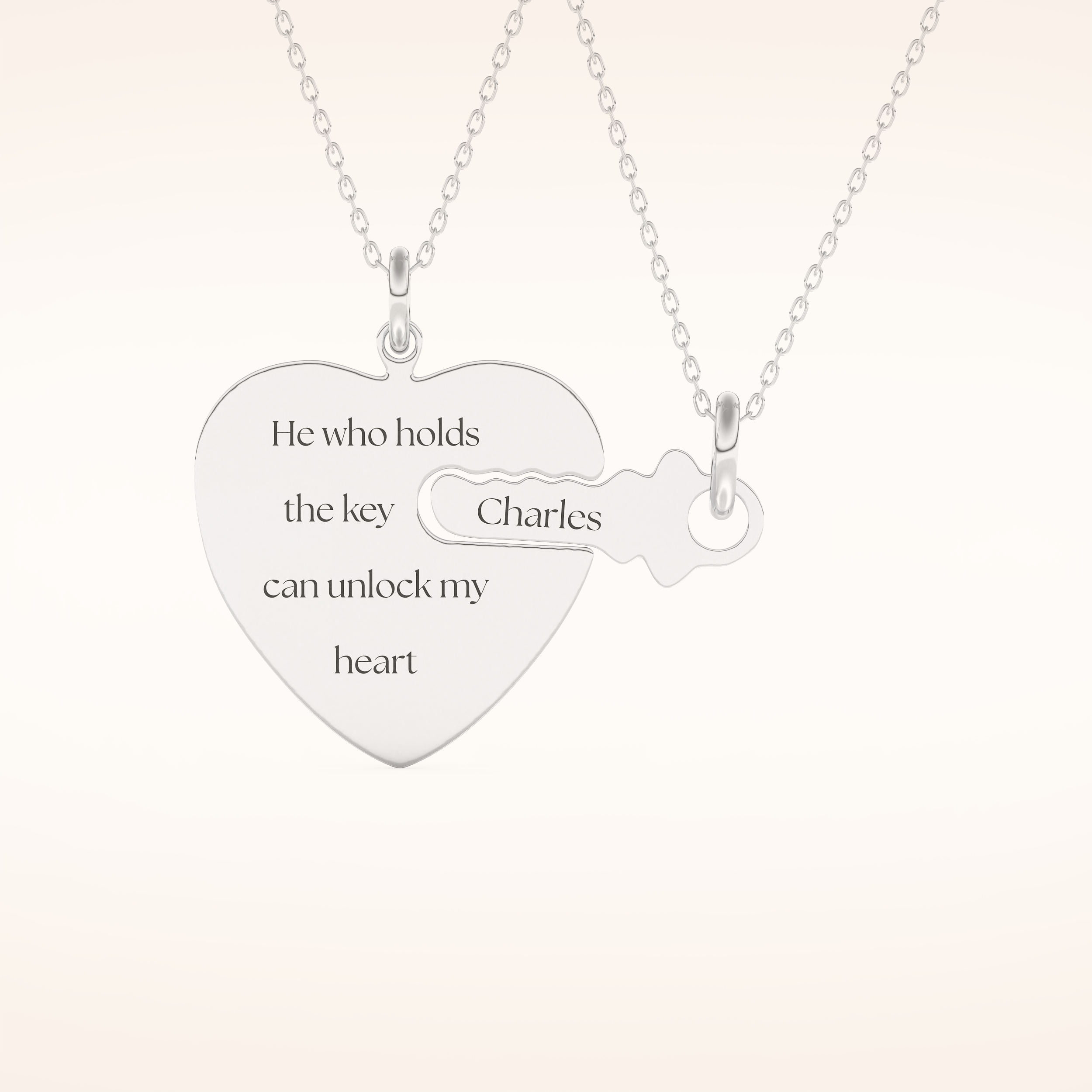 Custom Heart and Key Matching Necklace Set – Crafted with Meaning 1
