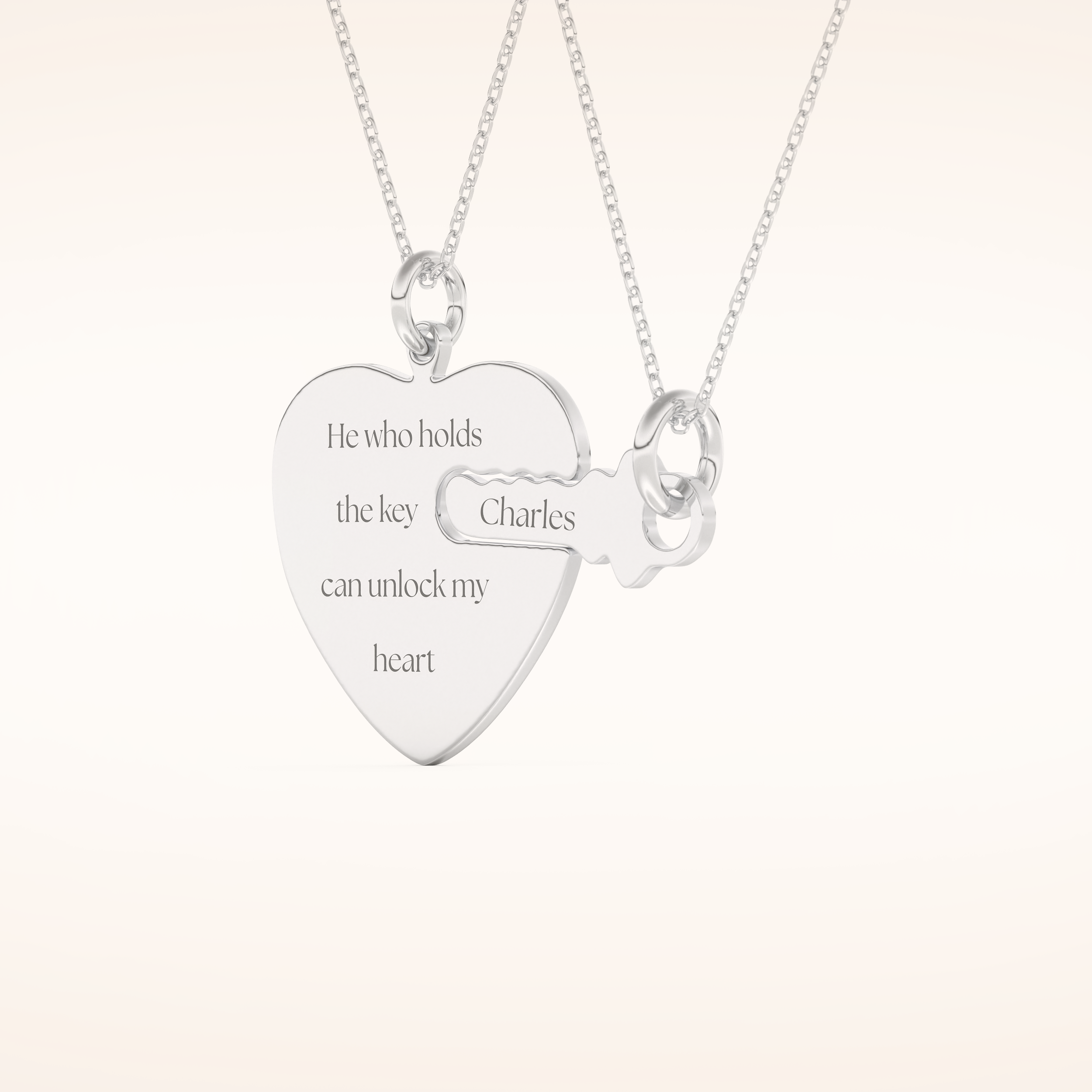 Custom Heart and Key Matching Necklace Set – Crafted with Meaning 2