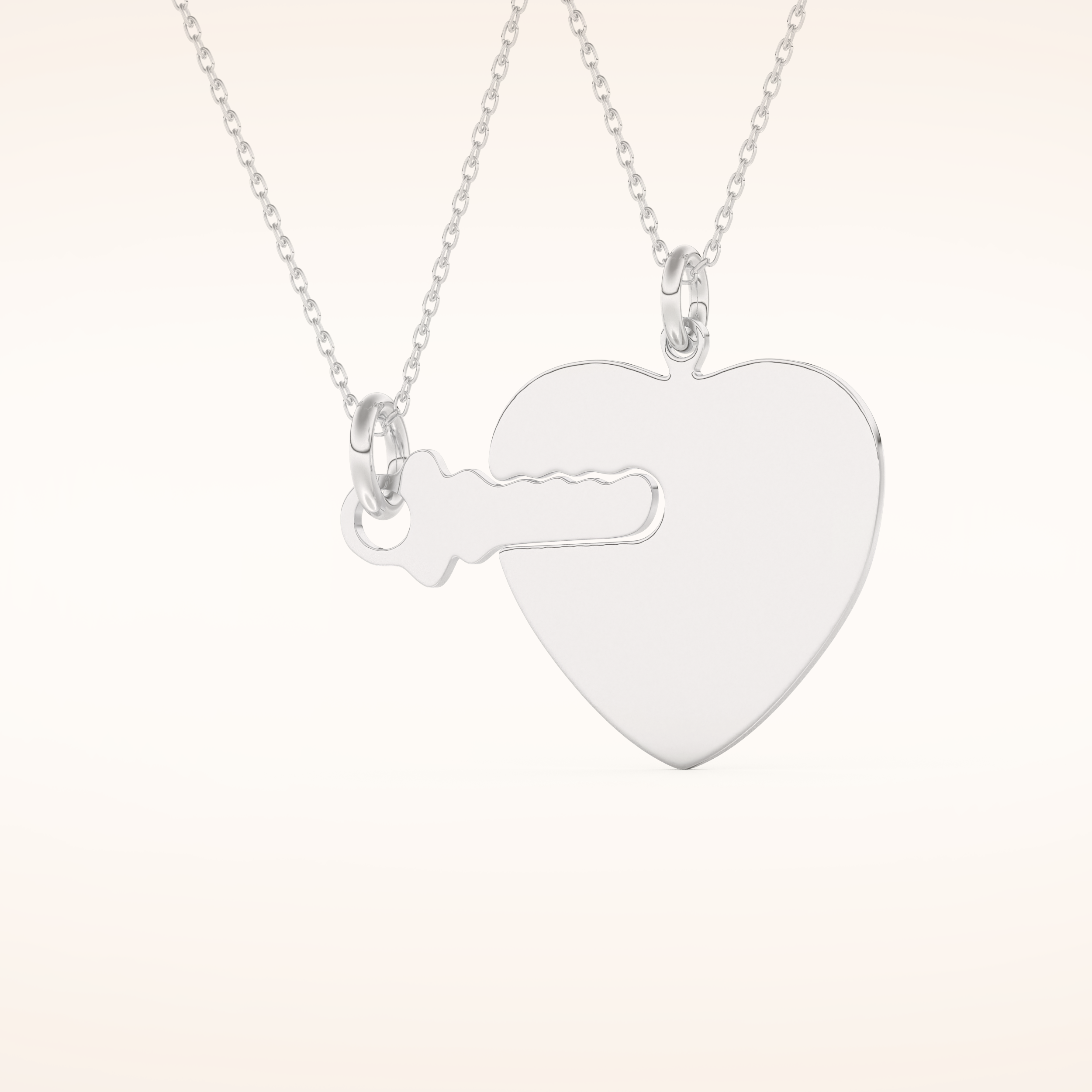 Custom Heart and Key Matching Necklace Set – Crafted with Meaning 4