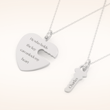 Custom Heart and Key Matching Necklace Set – Crafted with Meaning 5