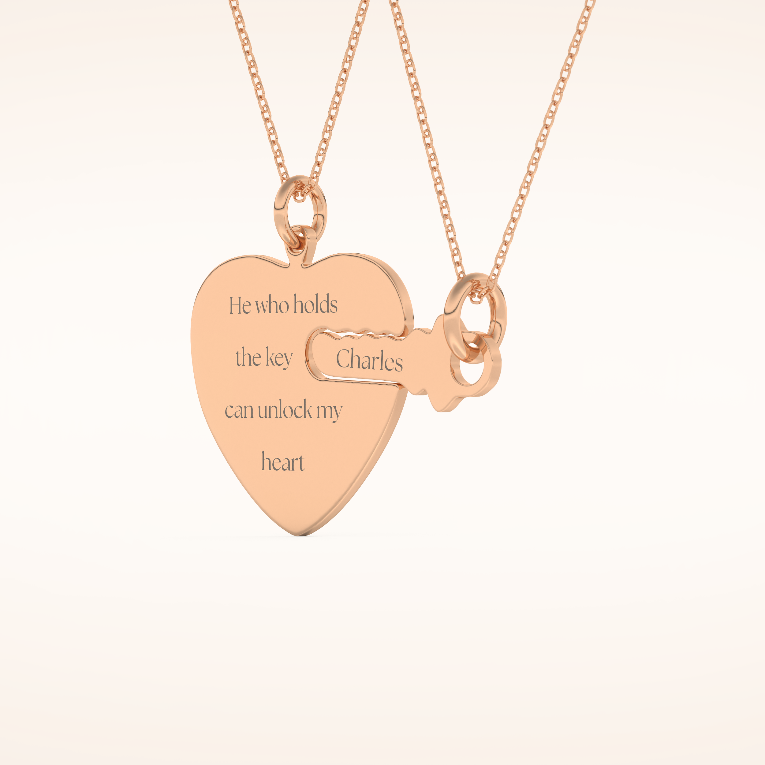 Custom Heart and Key Matching Necklace Set – Crafted with Meaning 12