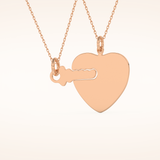 Custom Heart and Key Matching Necklace Set – Crafted with Meaning 14