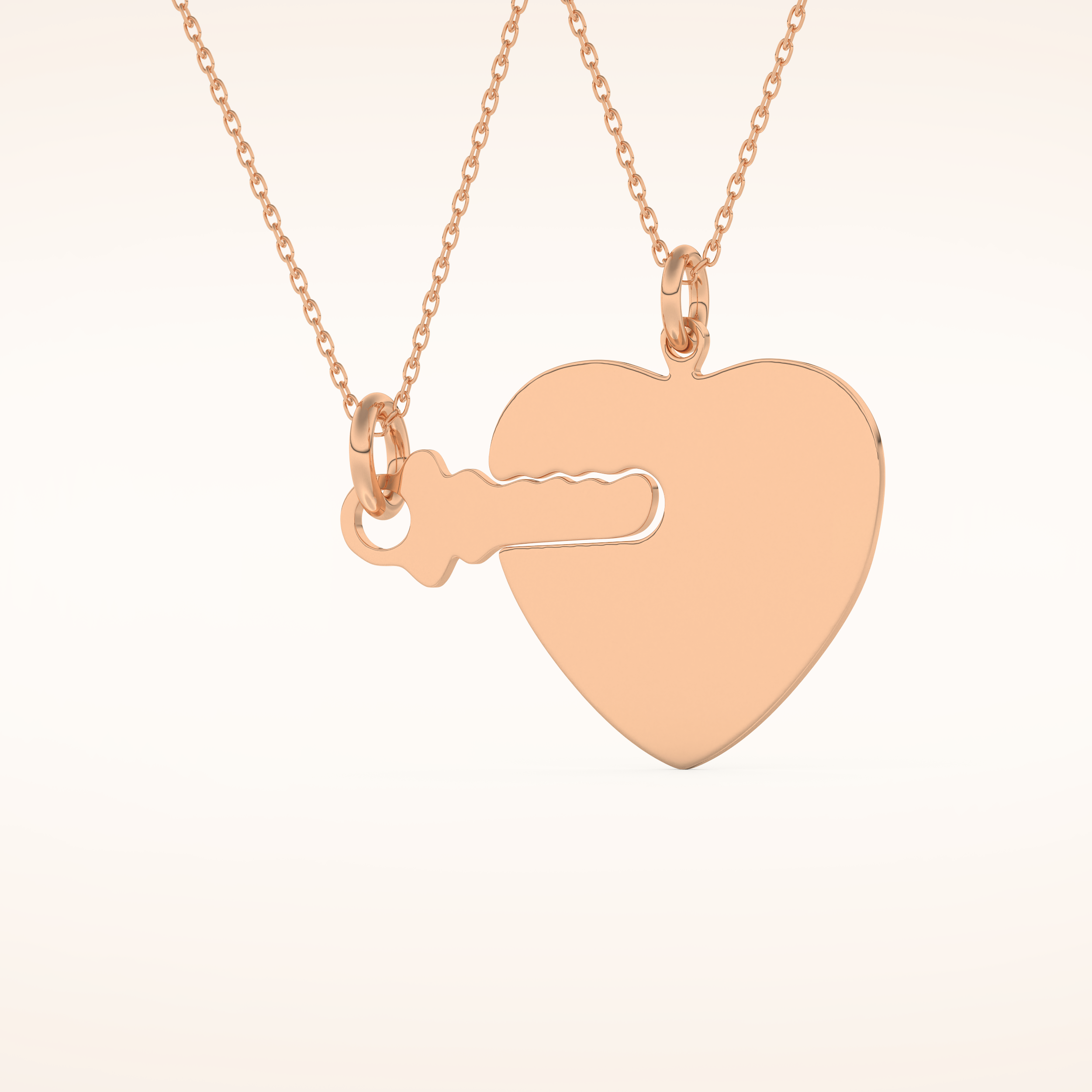 Custom Heart and Key Matching Necklace Set – Crafted with Meaning 14