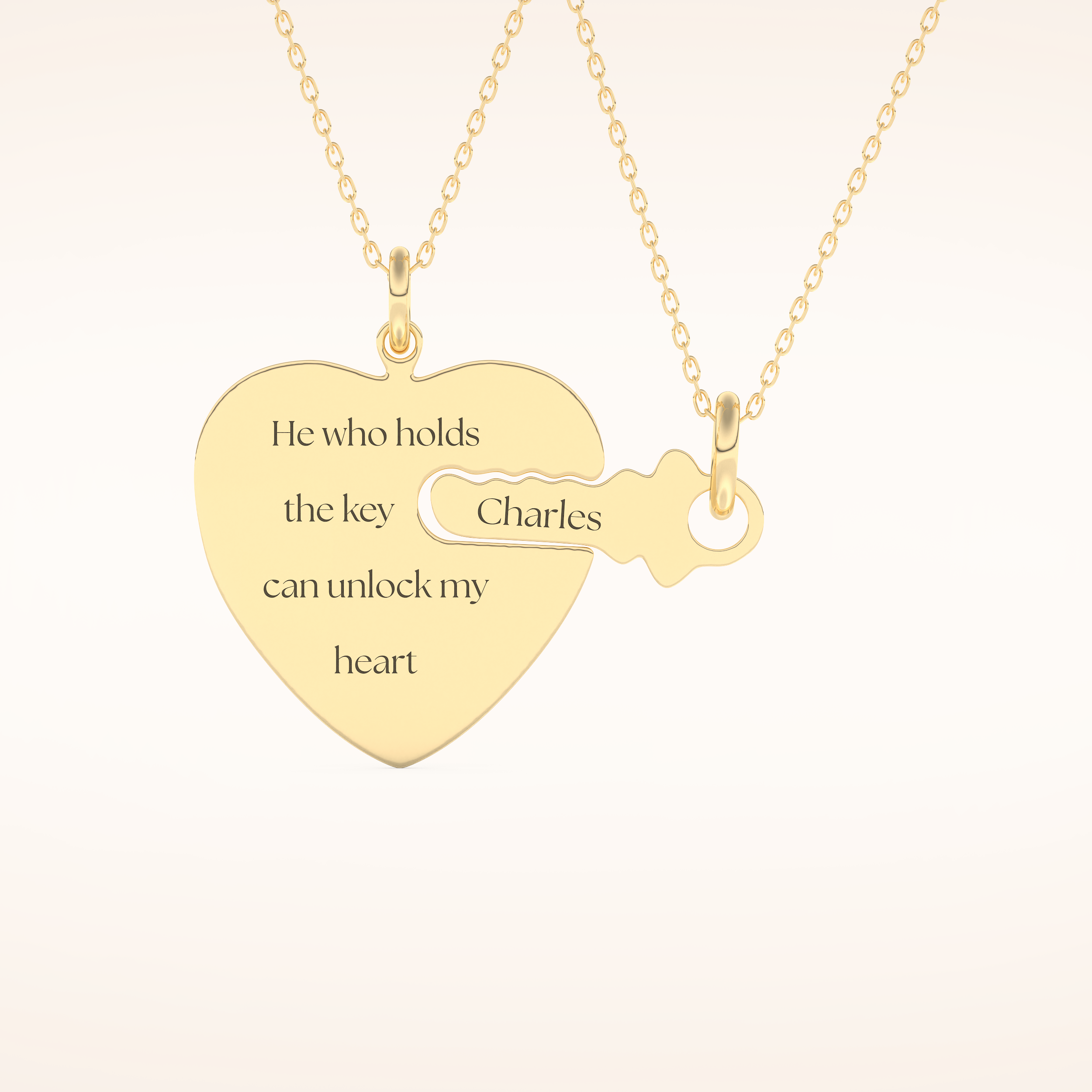Custom Heart and Key Matching Necklace Set – Crafted with Meaning 6