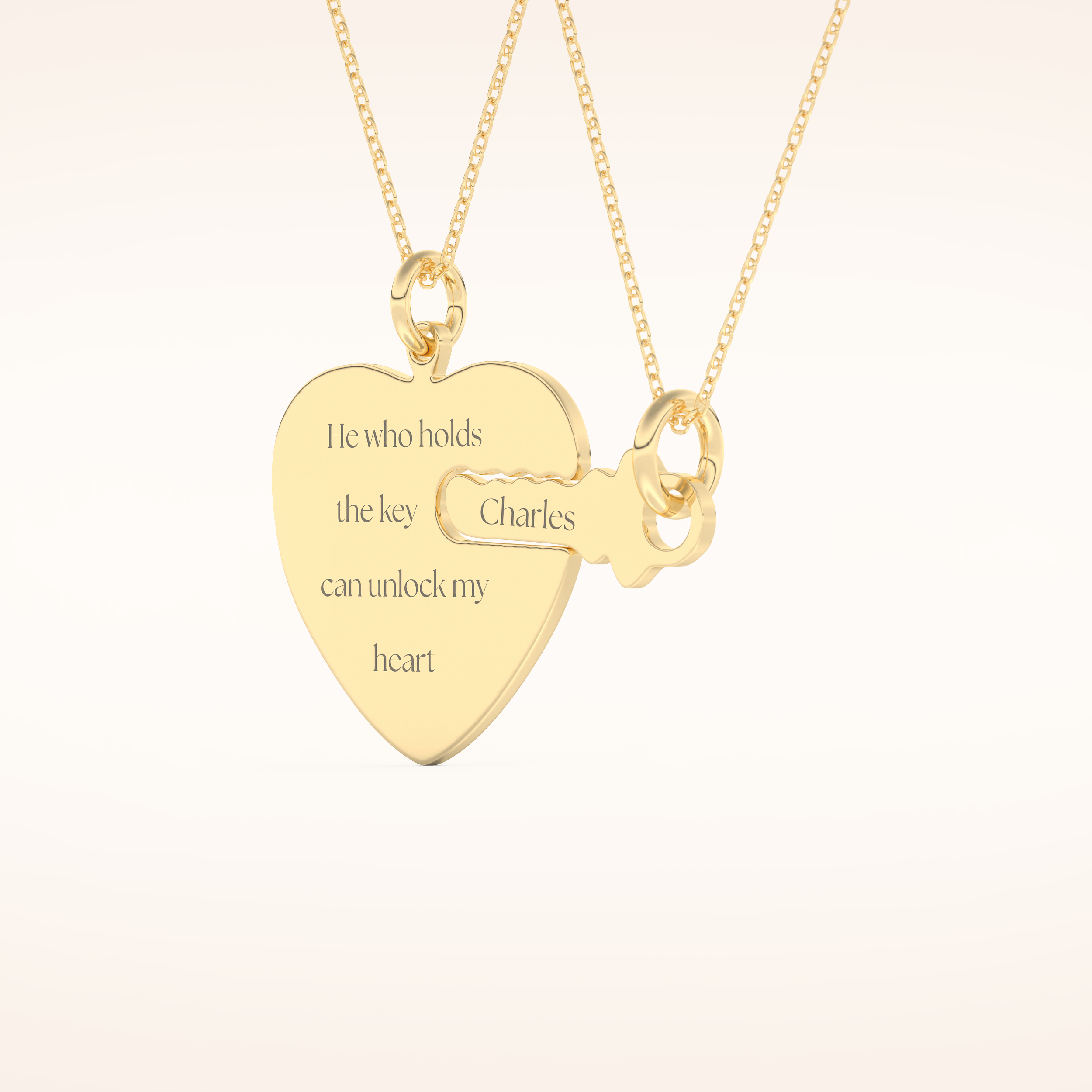 Custom Heart and Key Matching Necklace Set – Crafted with Meaning 7