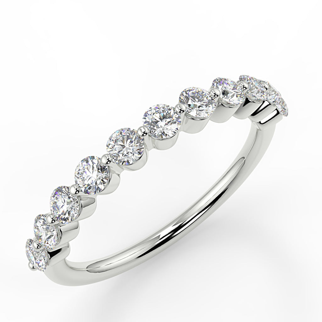 Half Eternity Wedding Band Featuring 0.44 TCW Round Moissanite 1