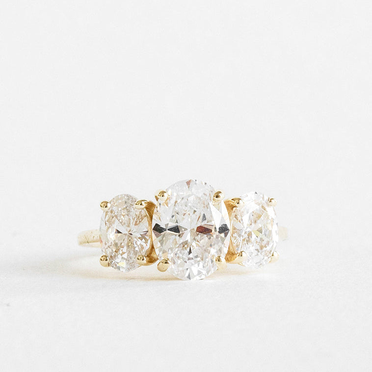 1.80 CT Oval Moissanite Three Stone Engagement Ring - farrellouise
