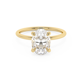 Emerald Solitaire Lab Grown Diamond Engagement Ring