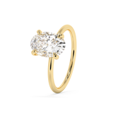 Emerald Solitaire Lab Grown Diamond Engagement Ring