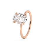 Emerald Solitaire Lab Grown Diamond Engagement Ring