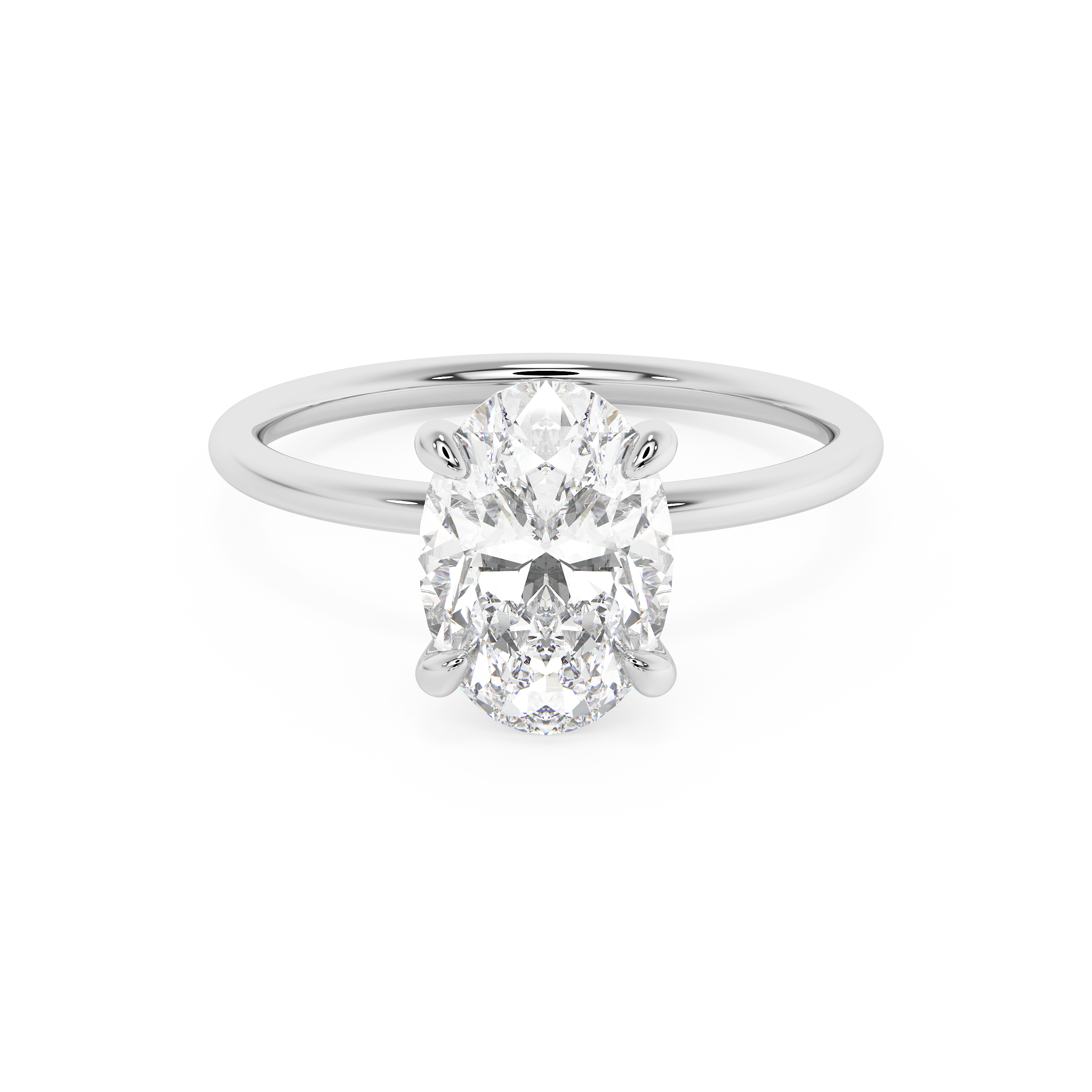 Emerald Solitaire Lab Grown Diamond Engagement Ring