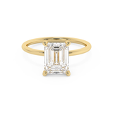 Emerald Solitaire Lab Grown Diamond Engagement Ring