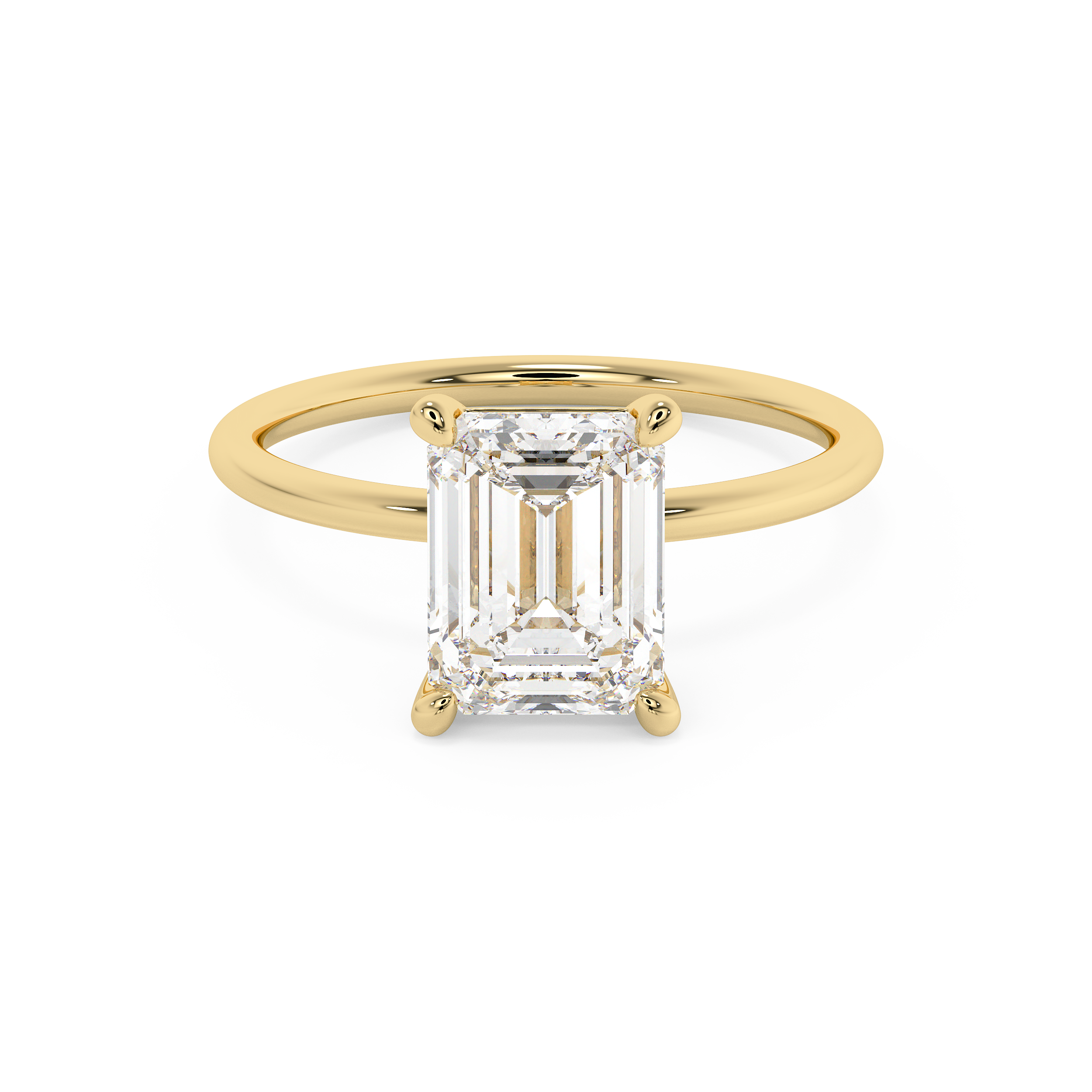 Emerald Solitaire Lab Grown Diamond Engagement Ring