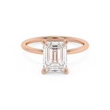Emerald Solitaire Lab Grown Diamond Engagement Ring