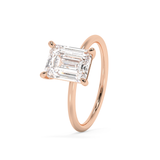 Emerald Solitaire Lab Grown Diamond Engagement Ring