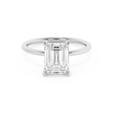 Emerald Solitaire Lab Grown Diamond Engagement Ring