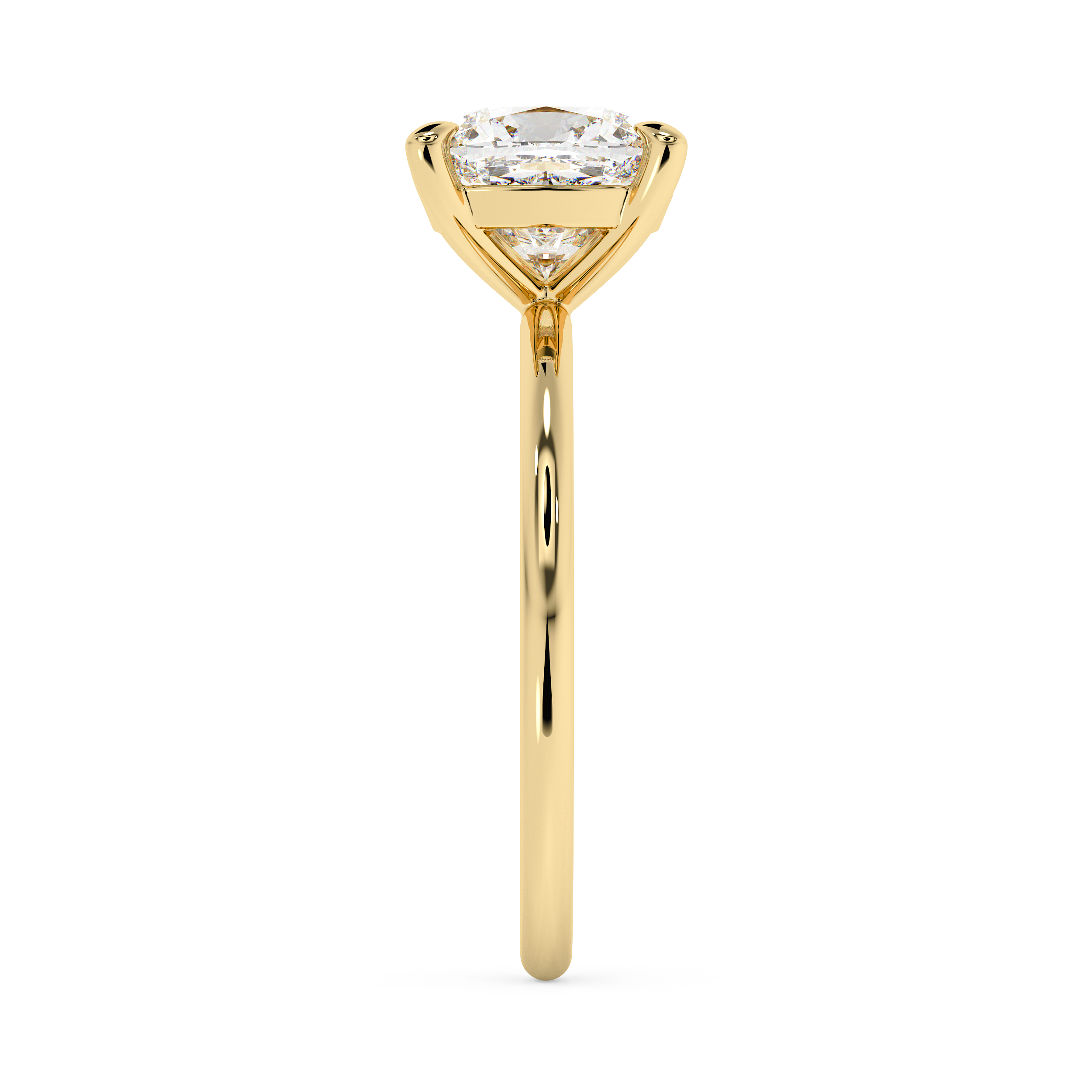 Emerald Solitaire Lab Grown Diamond Engagement Ring