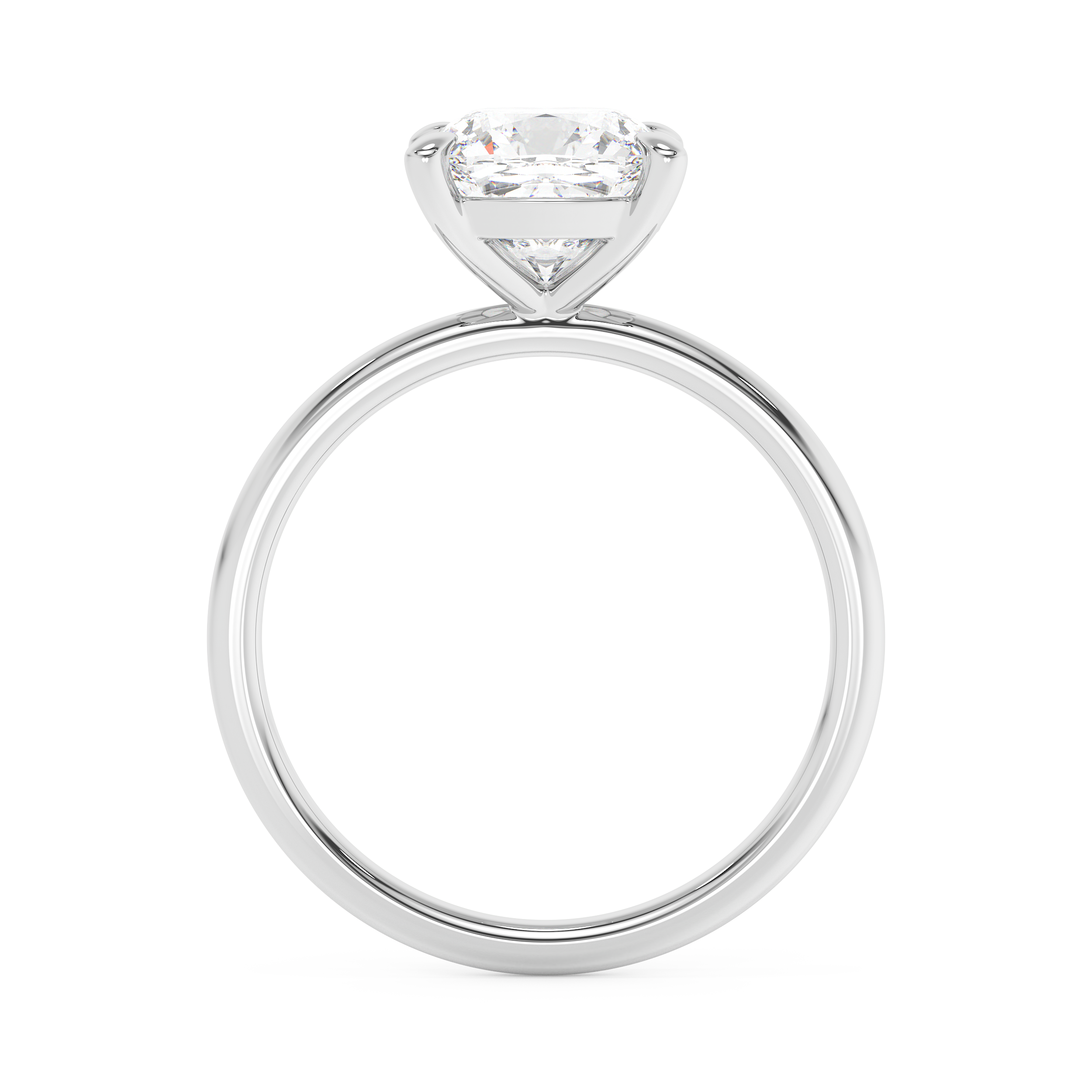 Emerald Solitaire Lab Grown Diamond Engagement Ring