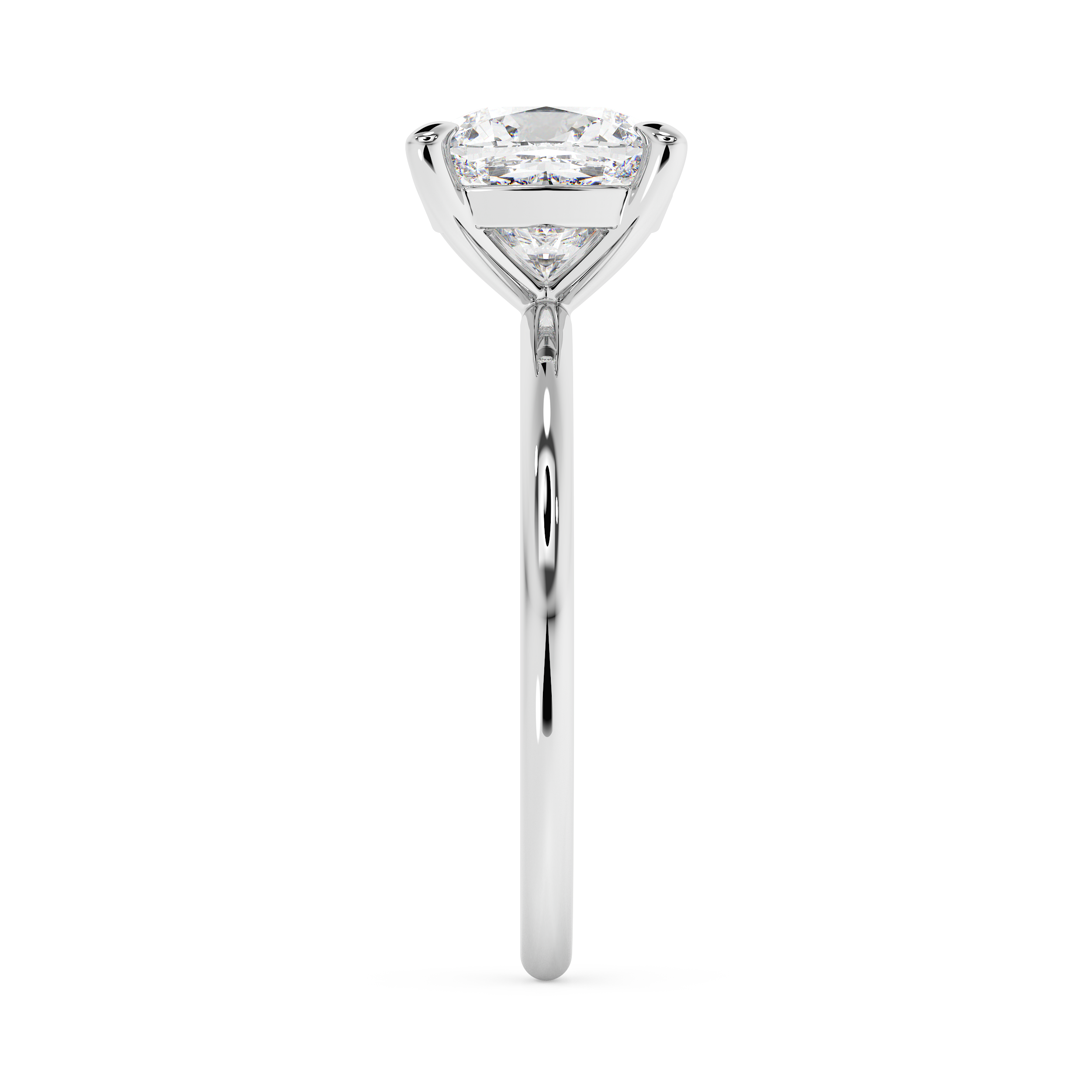 Emerald Solitaire Lab Grown Diamond Engagement Ring