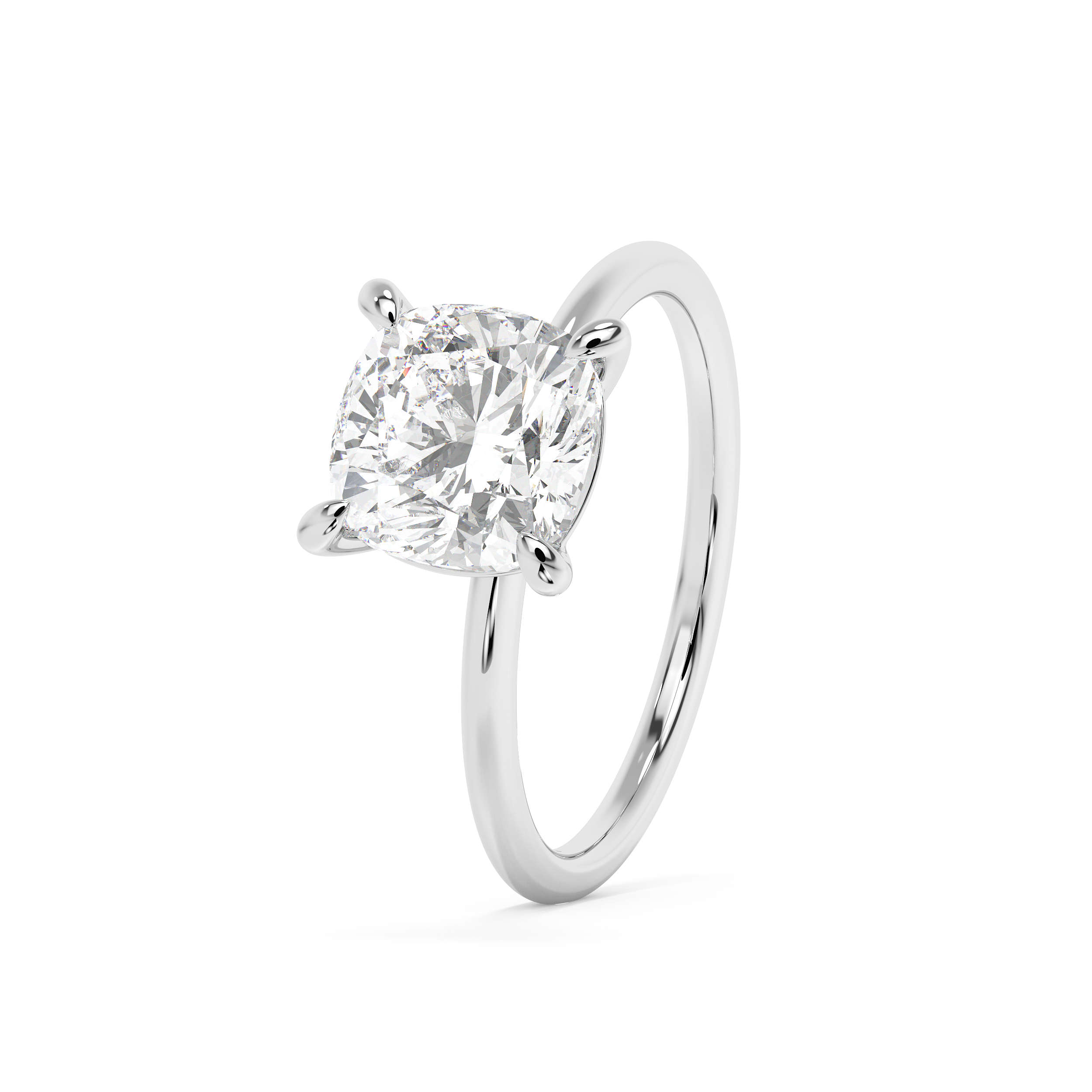 Emerald Solitaire Lab Grown Diamond Engagement Ring