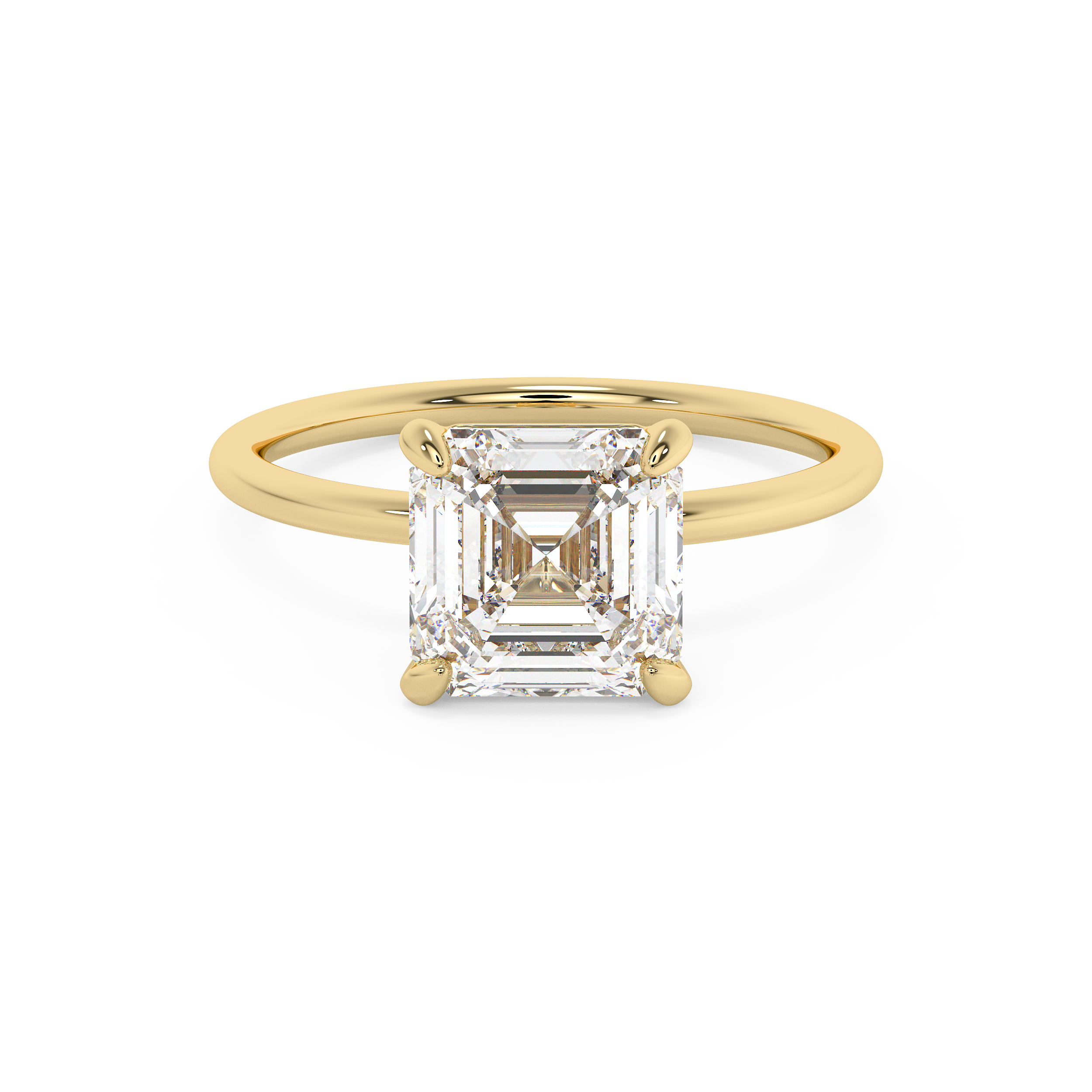 Emerald Solitaire Lab Grown Diamond Engagement Ring