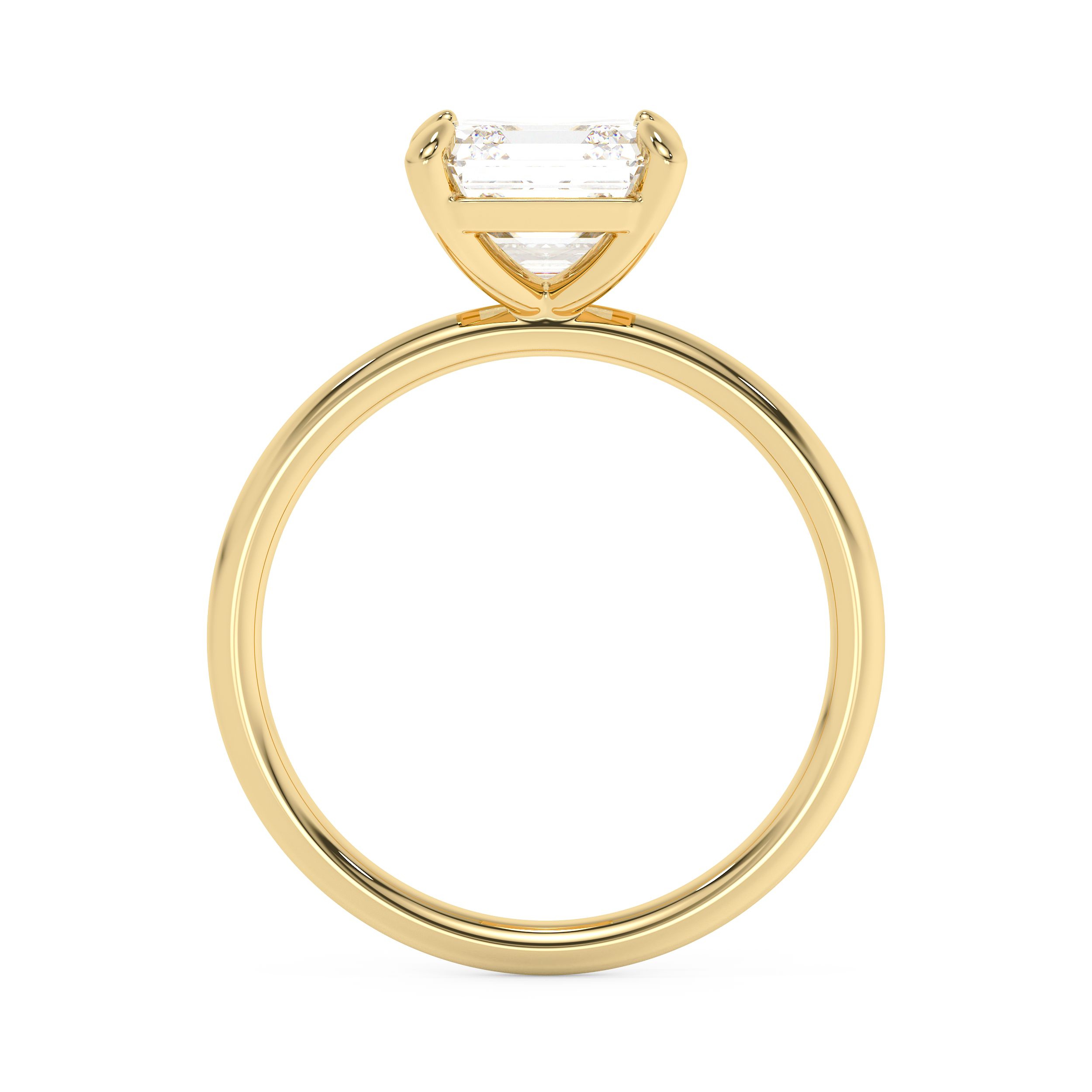 Emerald Solitaire Lab Grown Diamond Engagement Ring