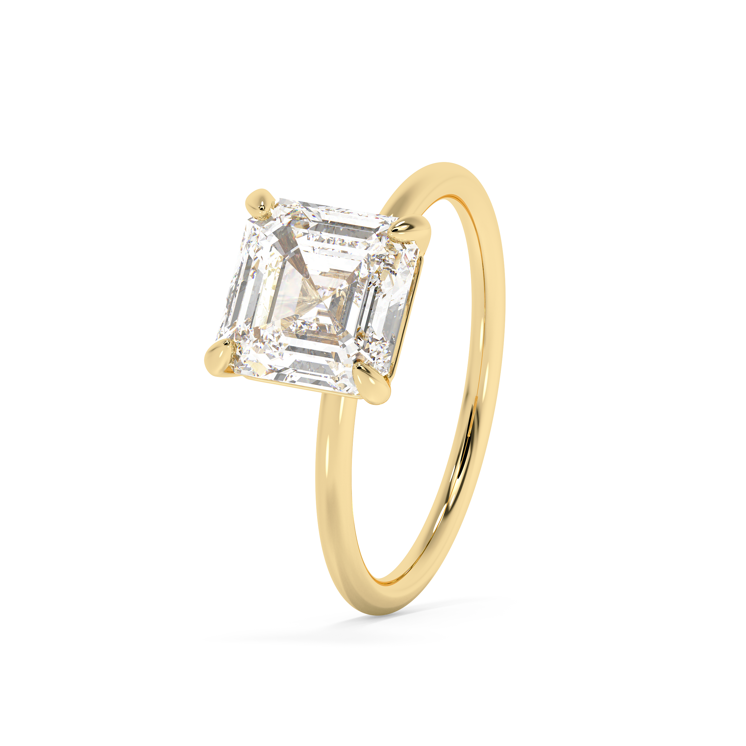 Emerald Solitaire Lab Grown Diamond Engagement Ring