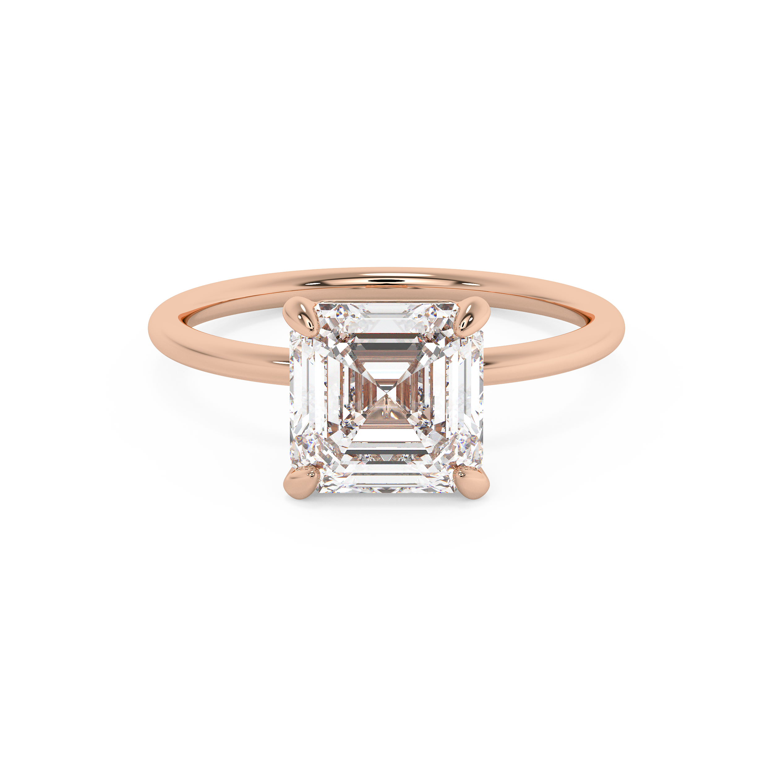 Emerald Solitaire Lab Grown Diamond Engagement Ring