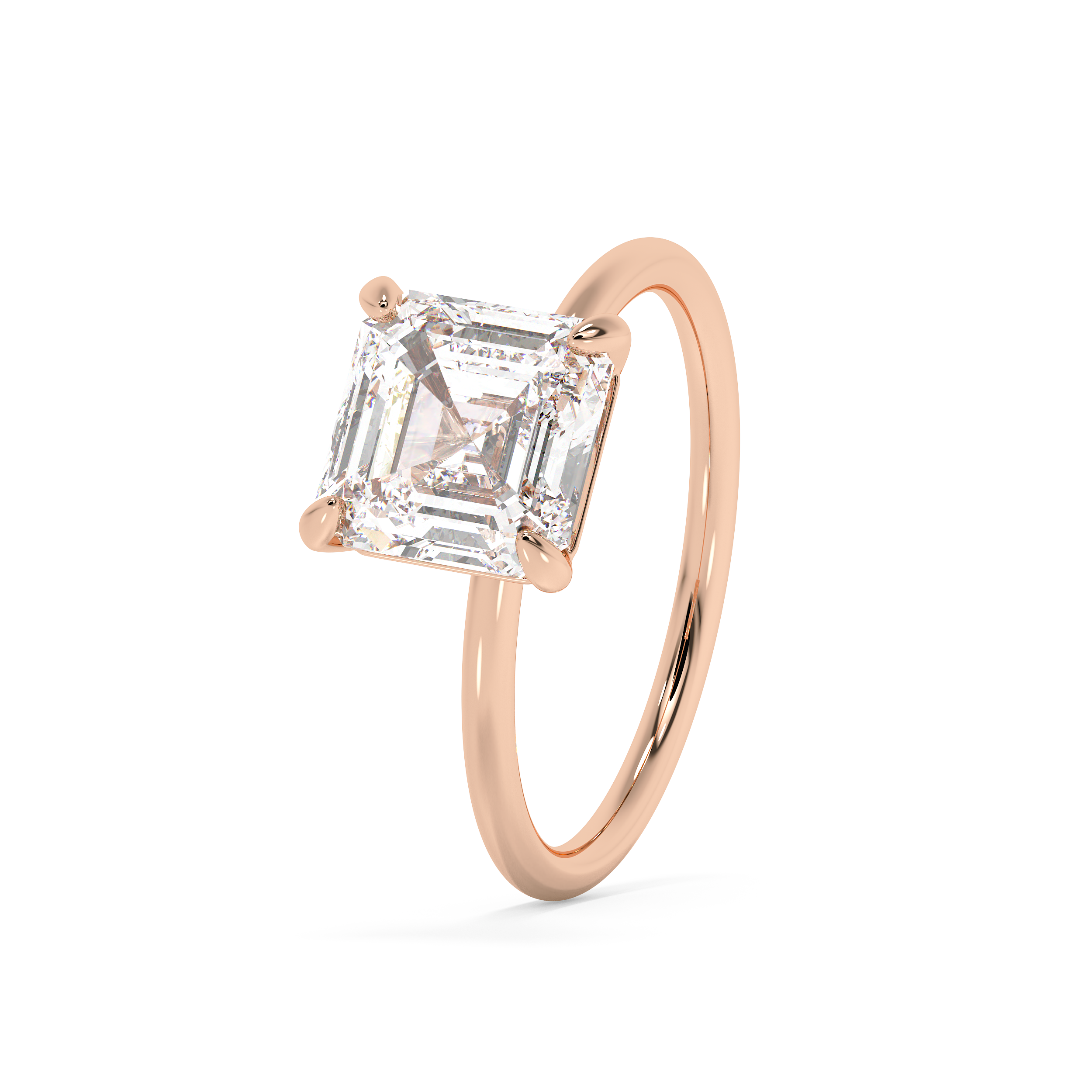 Emerald Solitaire Lab Grown Diamond Engagement Ring