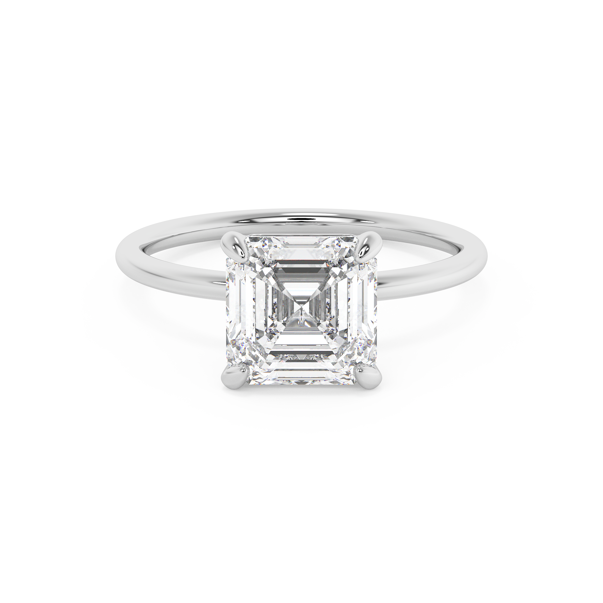 Emerald Solitaire Lab Grown Diamond Engagement Ring