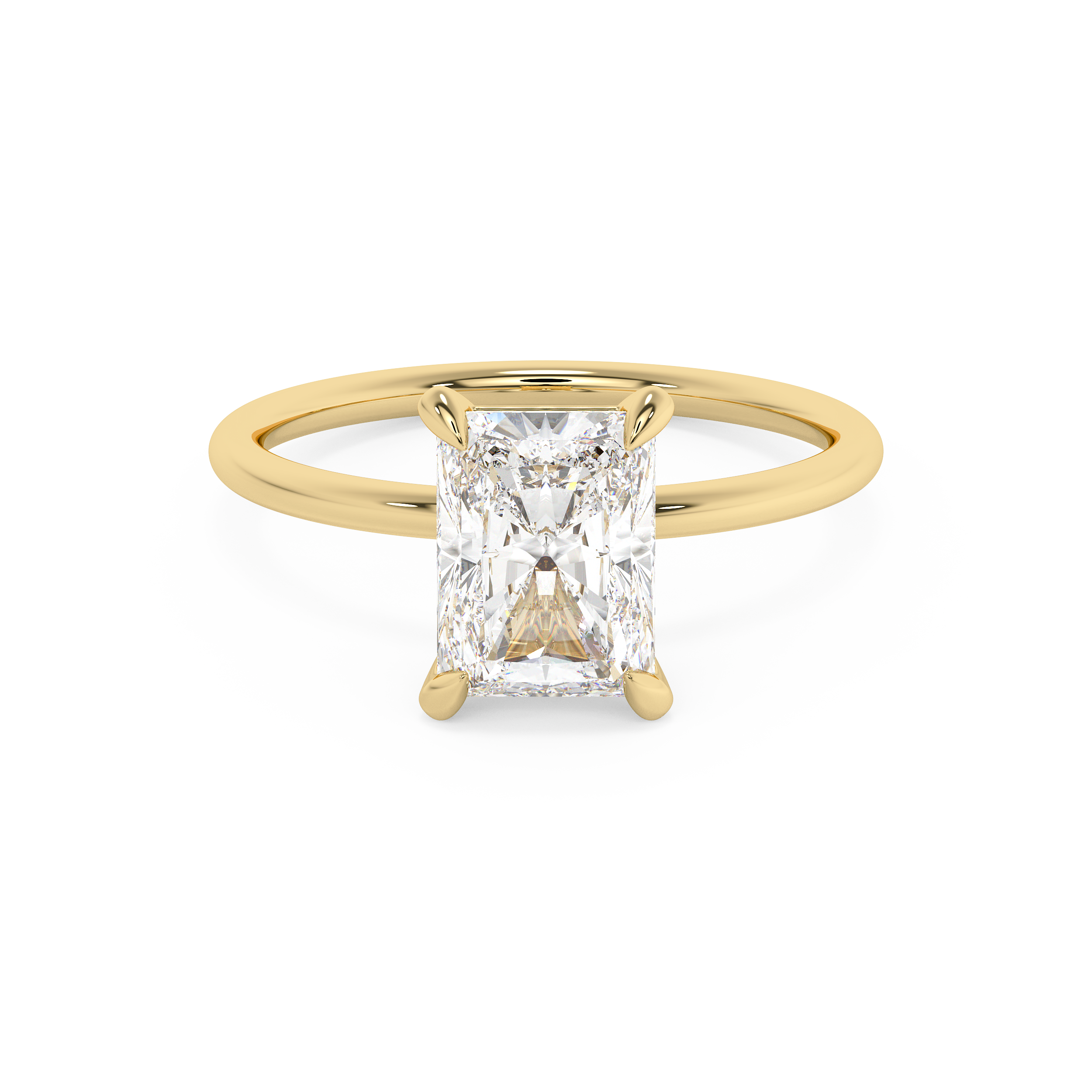Emerald Solitaire Lab Grown Diamond Engagement Ring