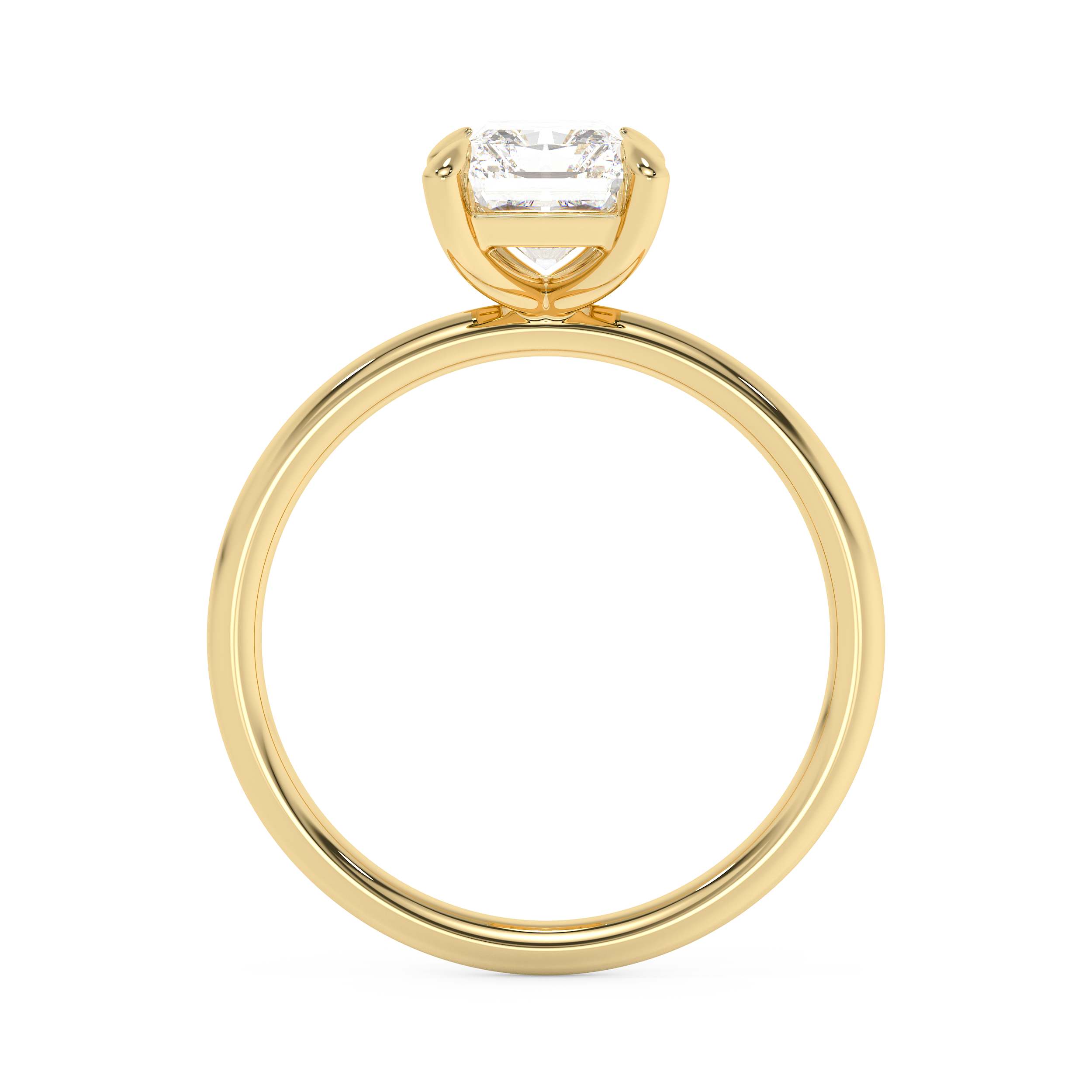 Emerald Solitaire Lab Grown Diamond Engagement Ring