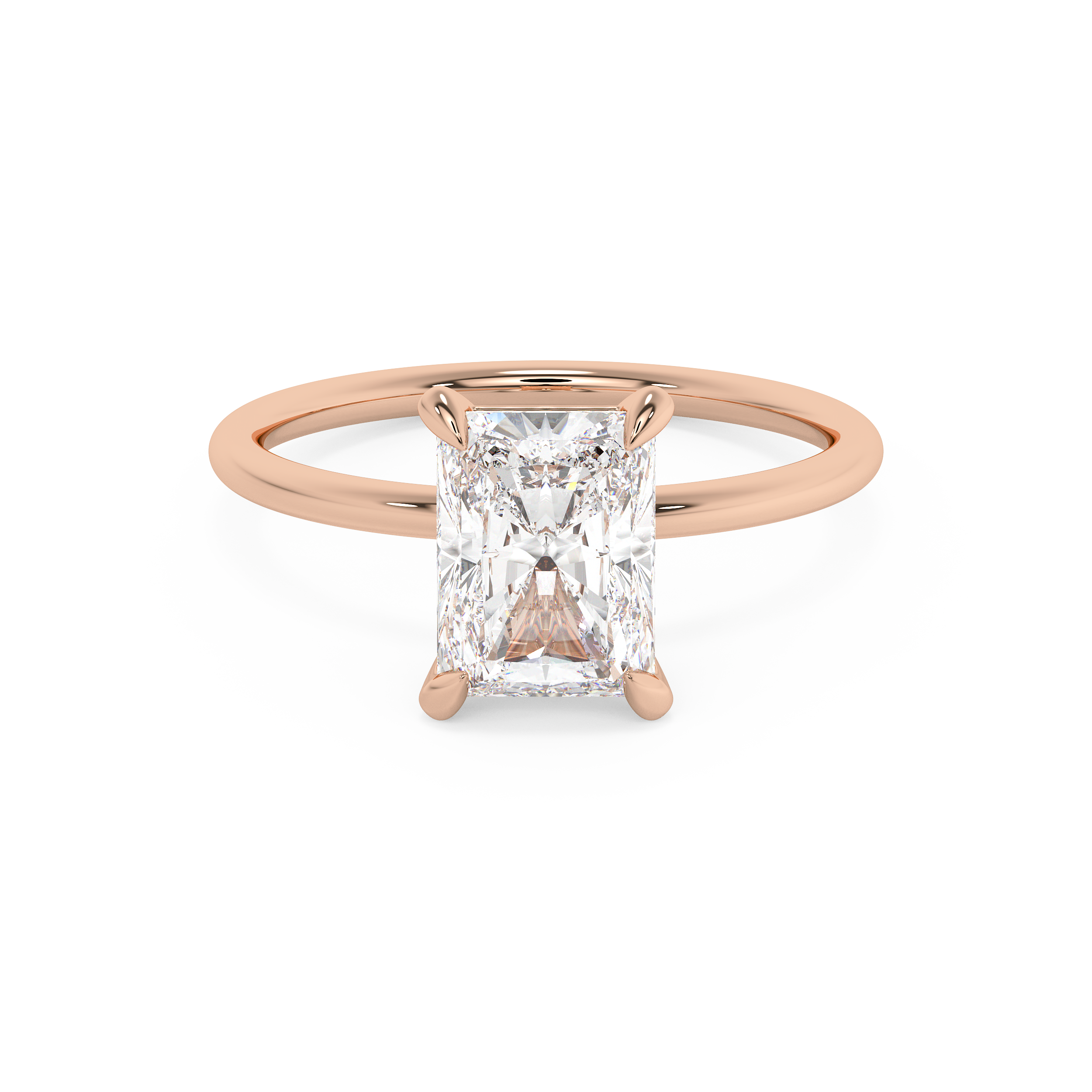 Emerald Solitaire Lab Grown Diamond Engagement Ring