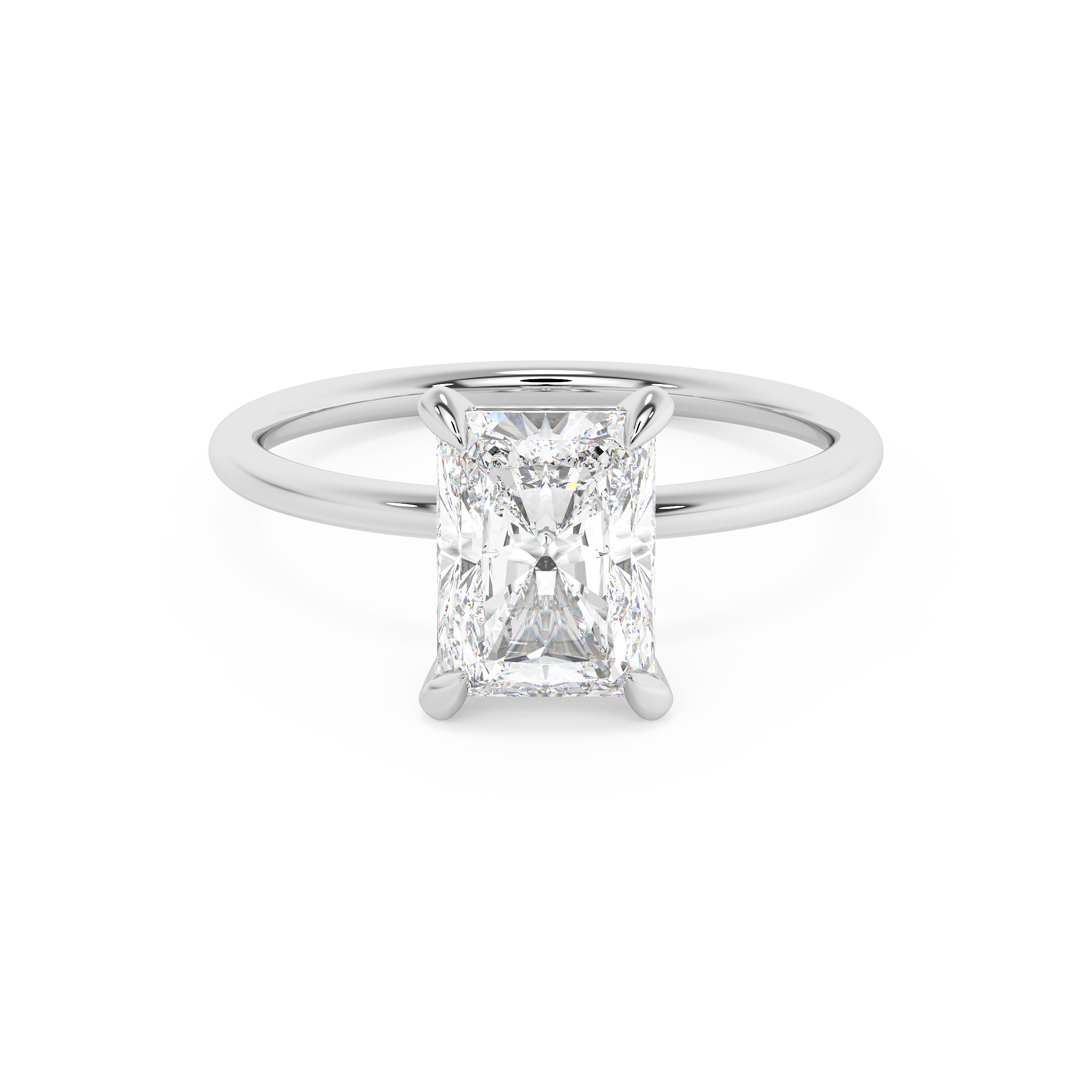 Emerald Solitaire Lab Grown Diamond Engagement Ring