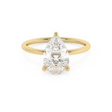 Emerald Solitaire Lab Grown Diamond Engagement Ring