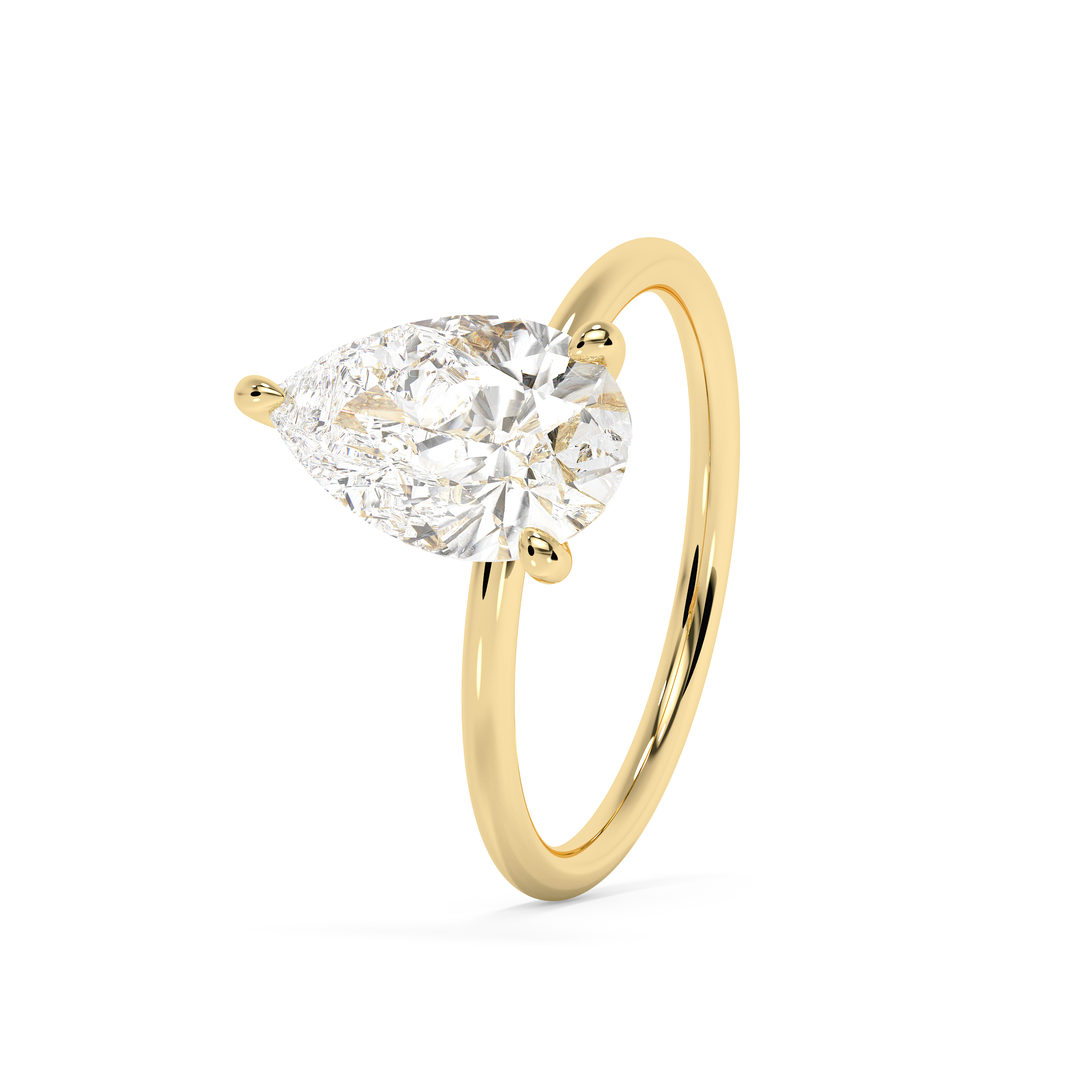 Emerald Solitaire Lab Grown Diamond Engagement Ring