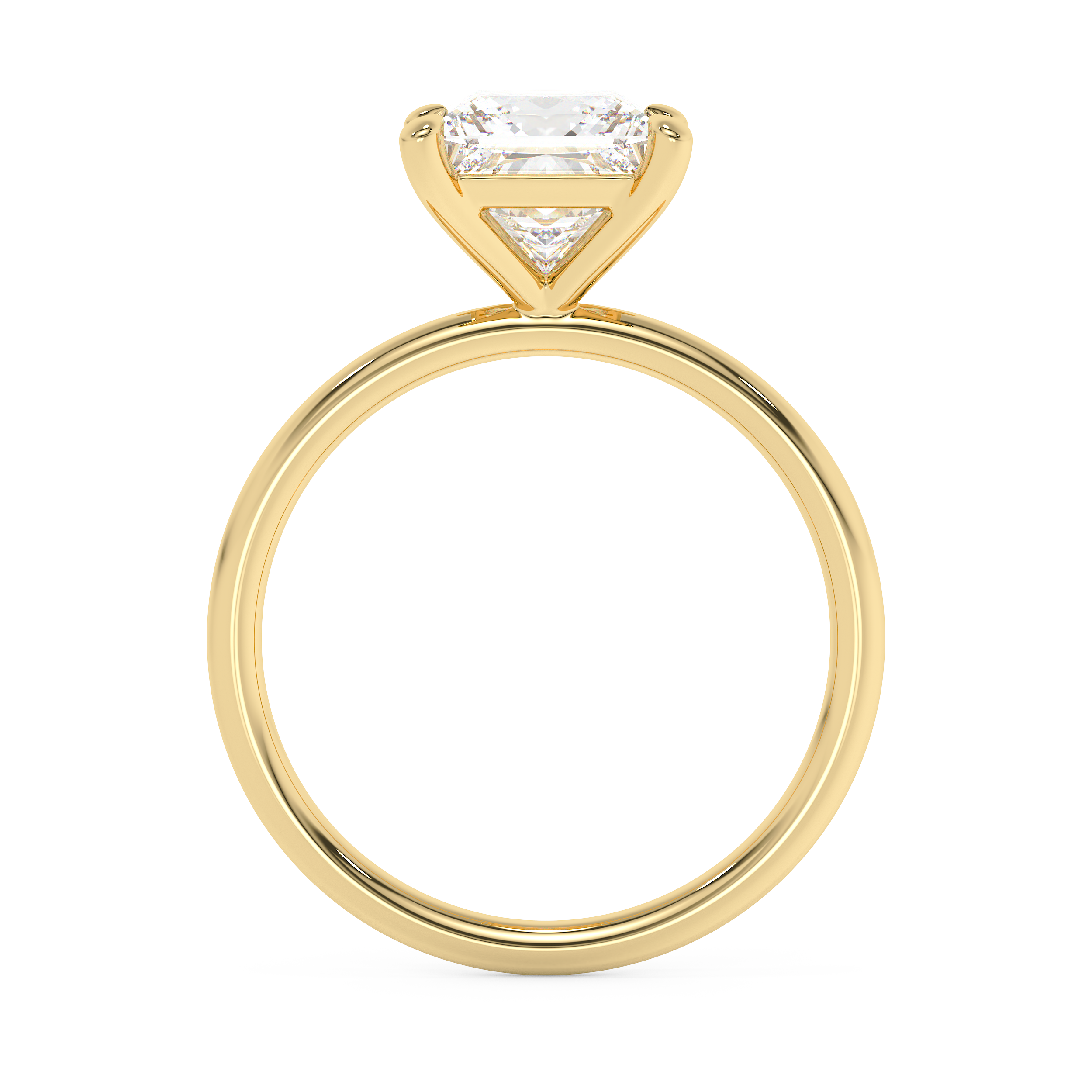 Emerald Solitaire Lab Grown Diamond Engagement Ring