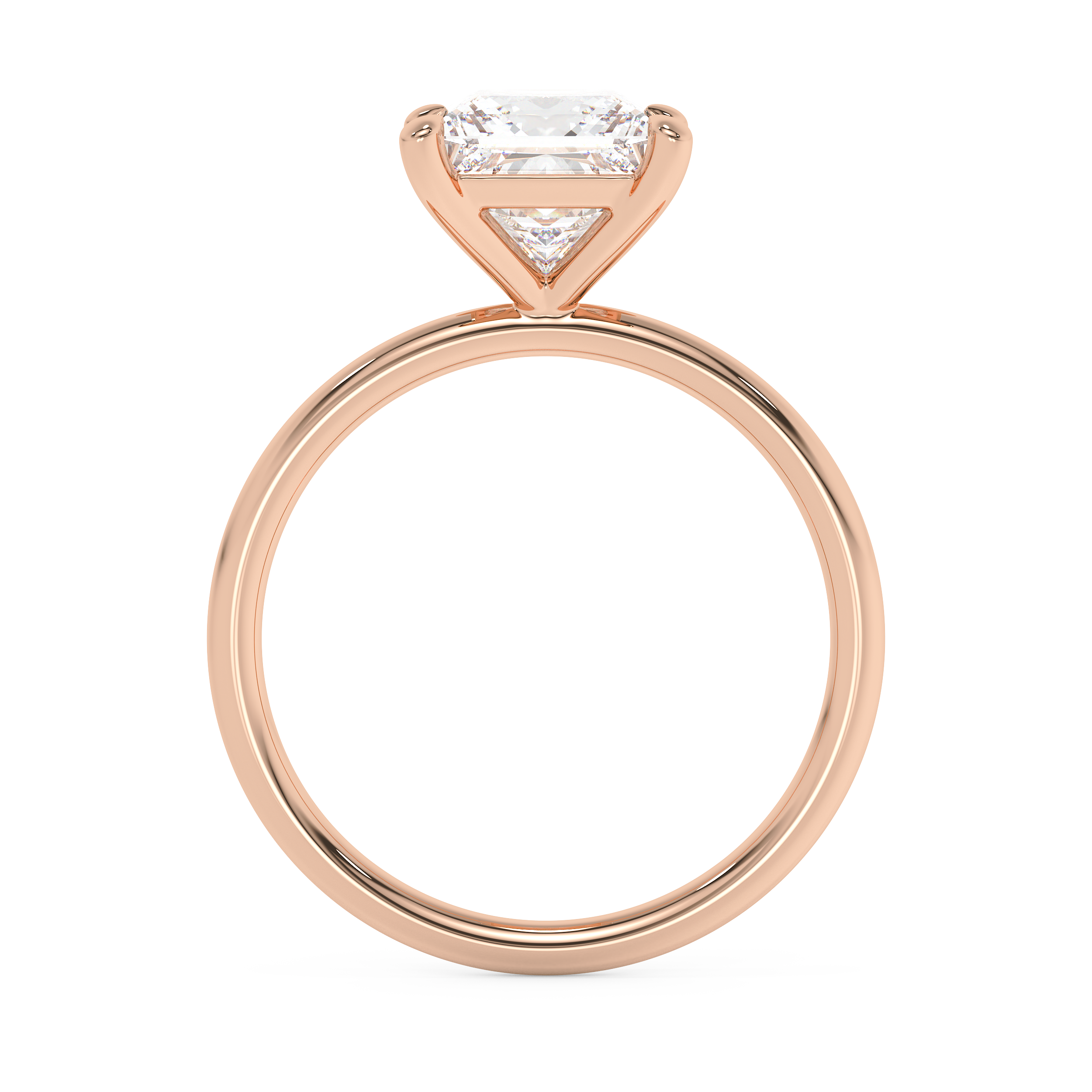 Emerald Solitaire Lab Grown Diamond Engagement Ring