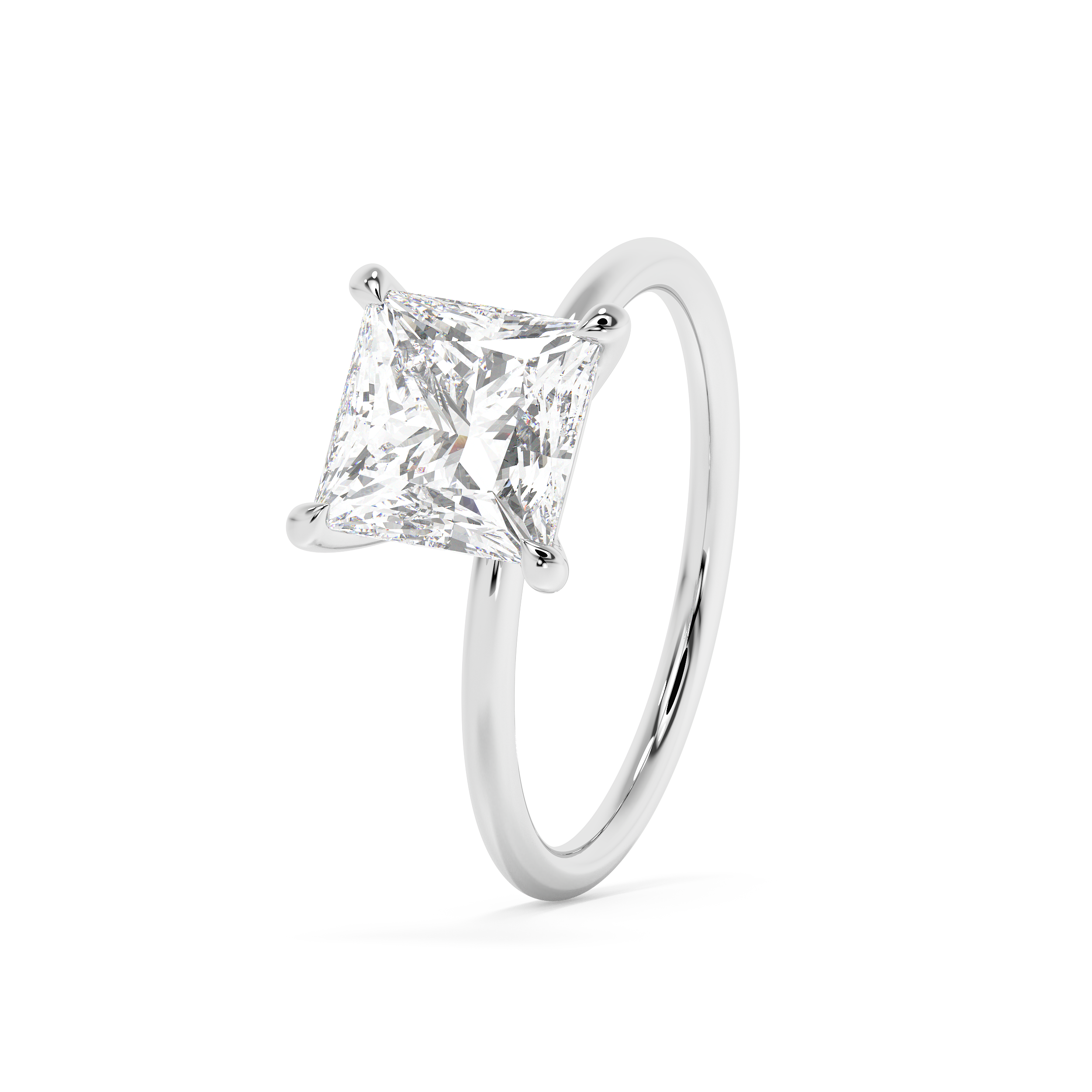 Emerald Solitaire Lab Grown Diamond Engagement Ring