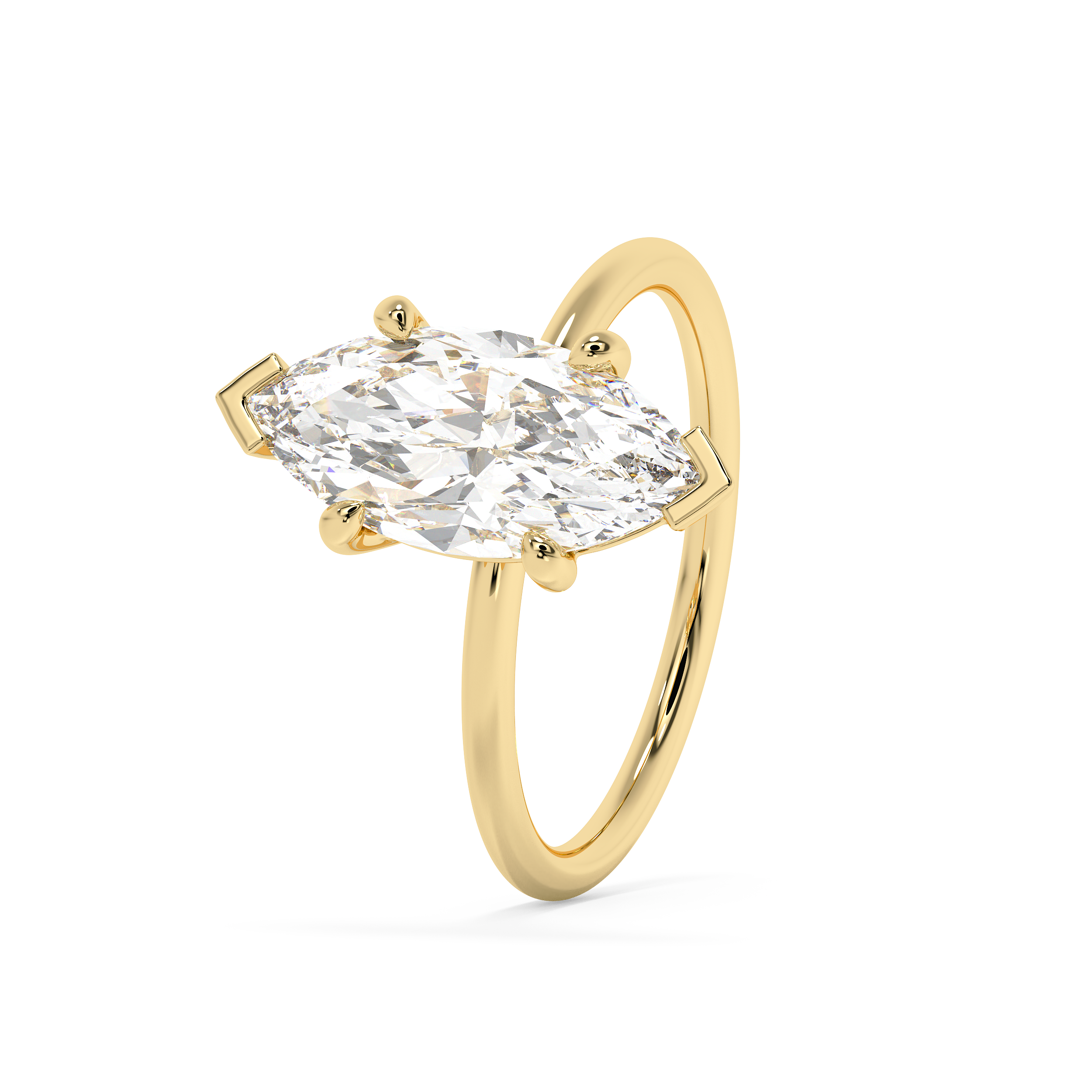 Emerald Solitaire Lab Grown Diamond Engagement Ring